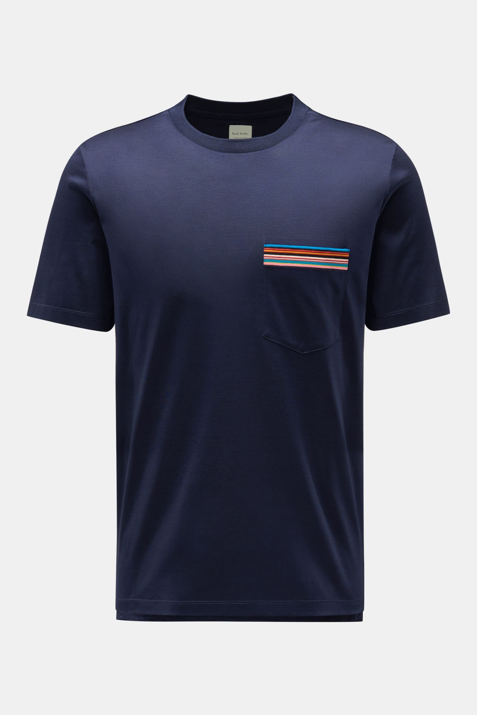 Rundhals-T-Shirt 'Signature Stripe' navy