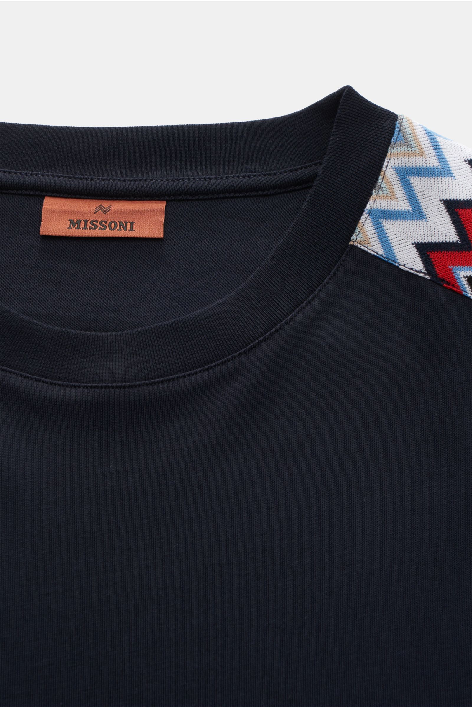 MISSONI Rundhals-T-Shirt navy gemustert | BRAUN Hamburg 