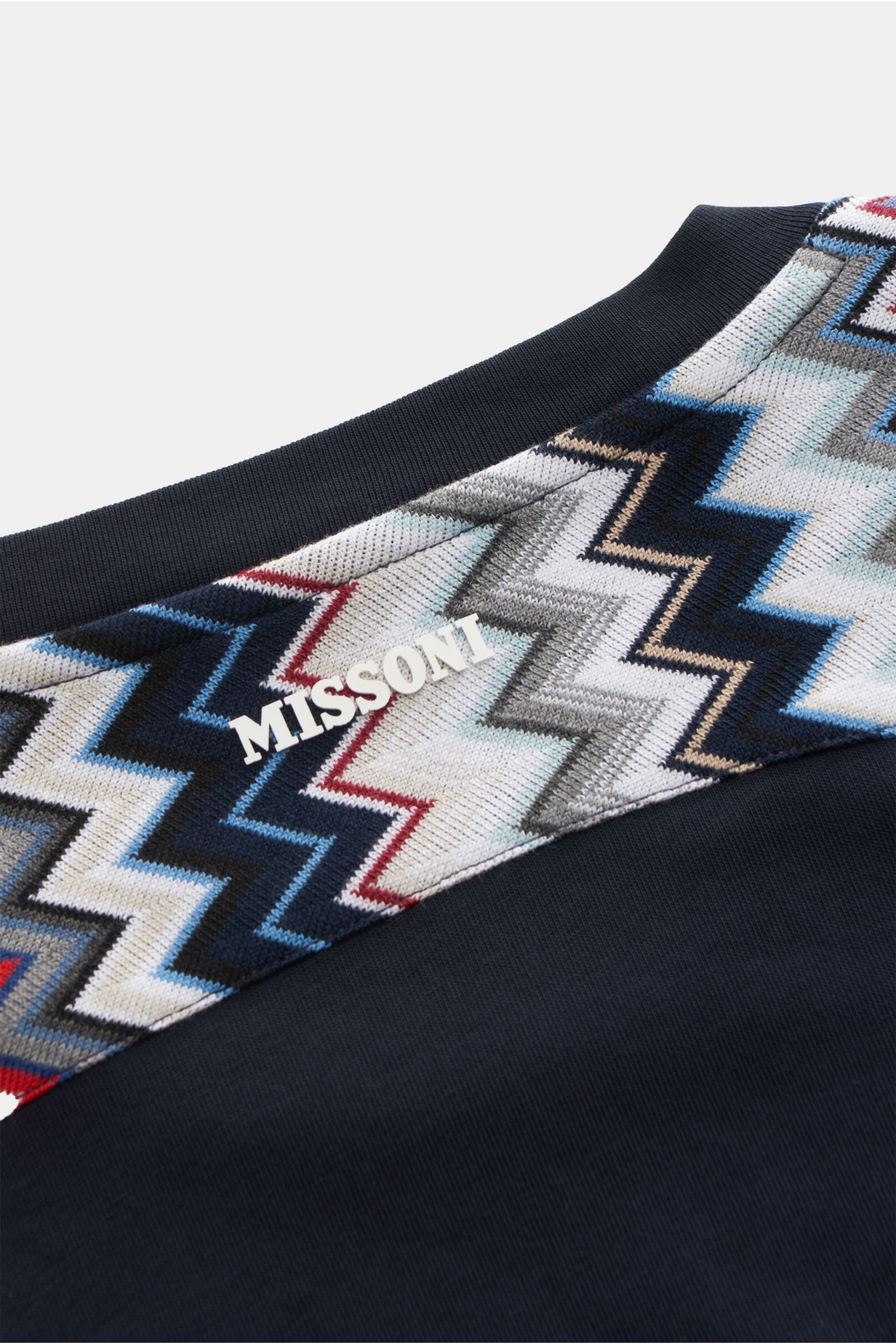 MISSONI Rundhals-T-Shirt navy gemustert | BRAUN Hamburg 