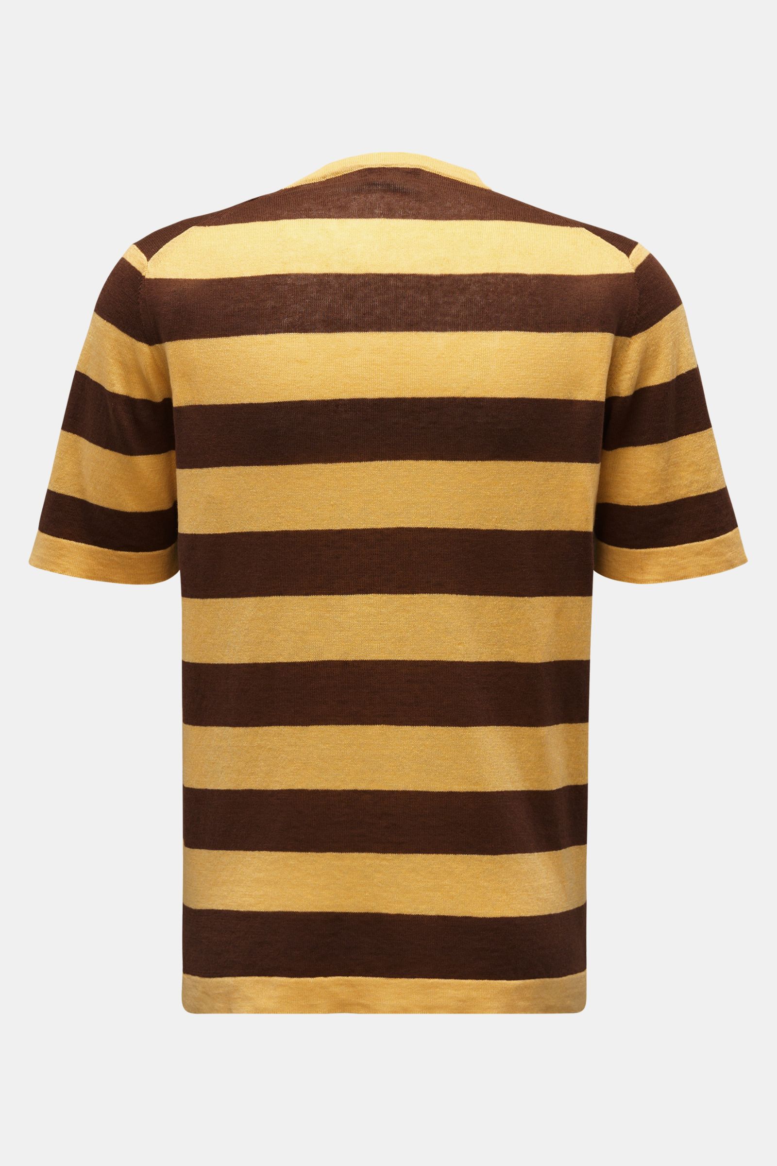 04651/ A trip in a bag Kurzarm-Pullover 'Striped Tee' gelb/braun gestreift