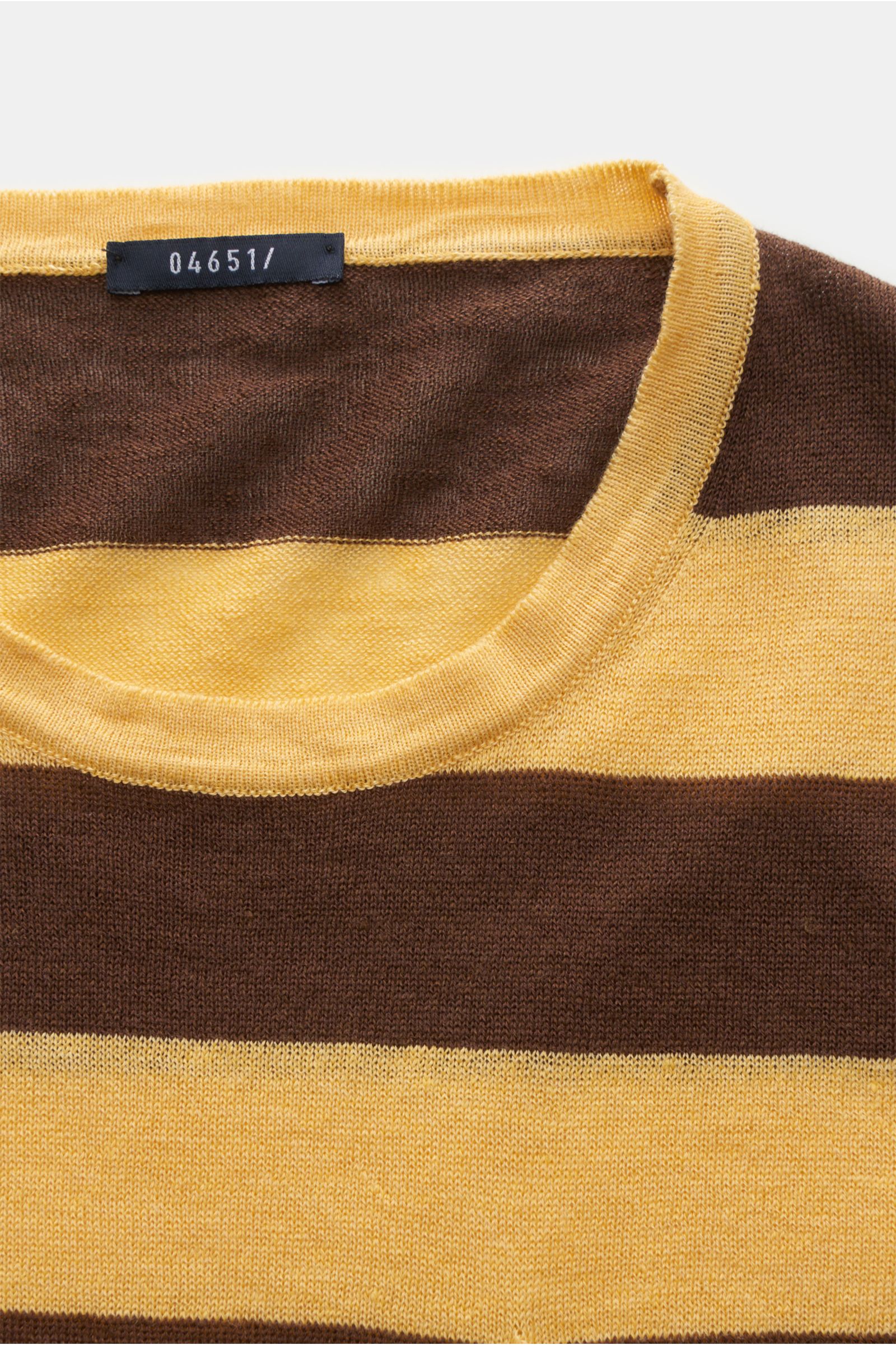 04651/ A trip in a bag Kurzarm-Pullover 'Striped Tee' gelb/braun gestreift