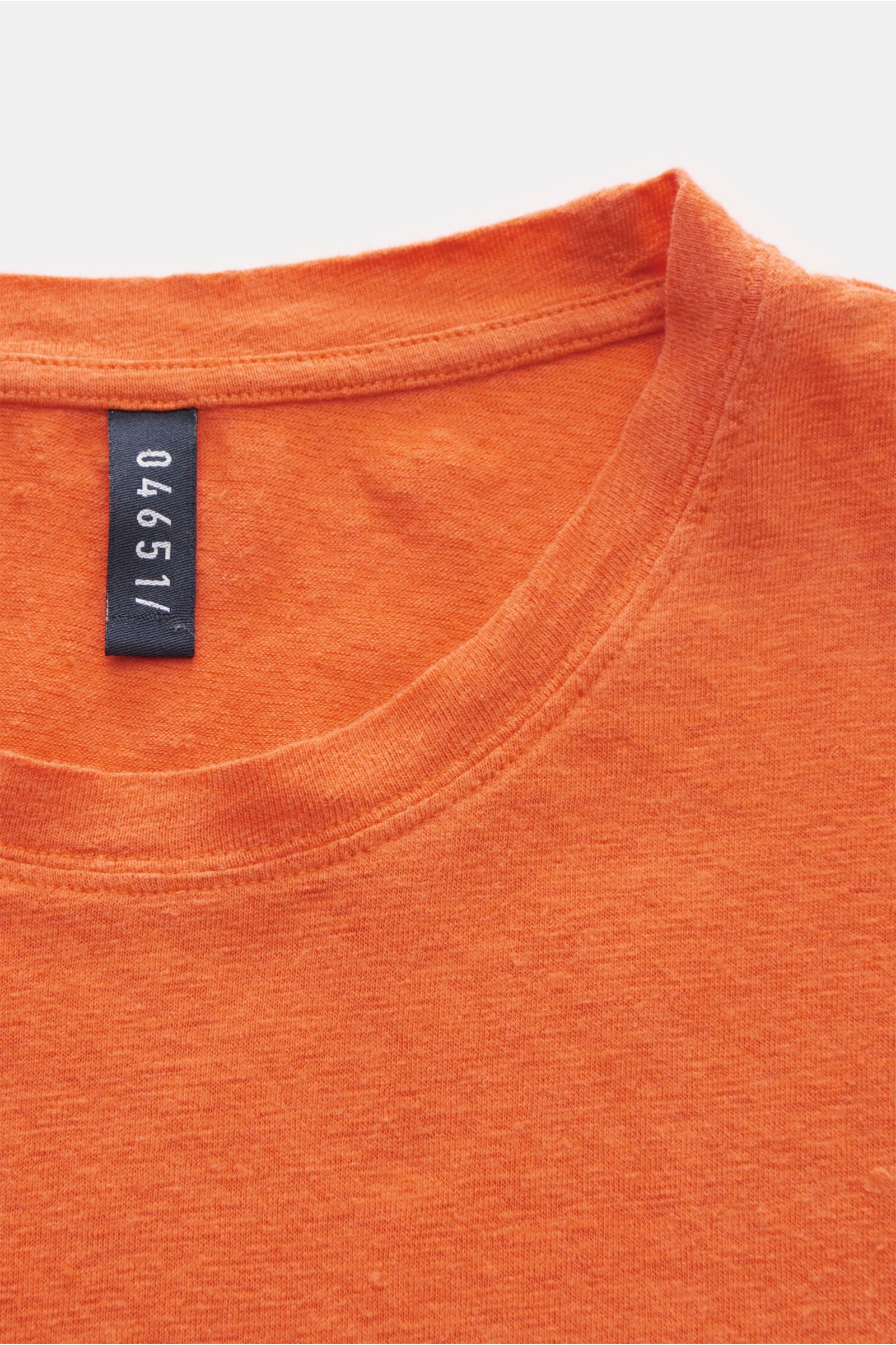 04651/ A trip in a bag Linen crew neck T-shirt orange