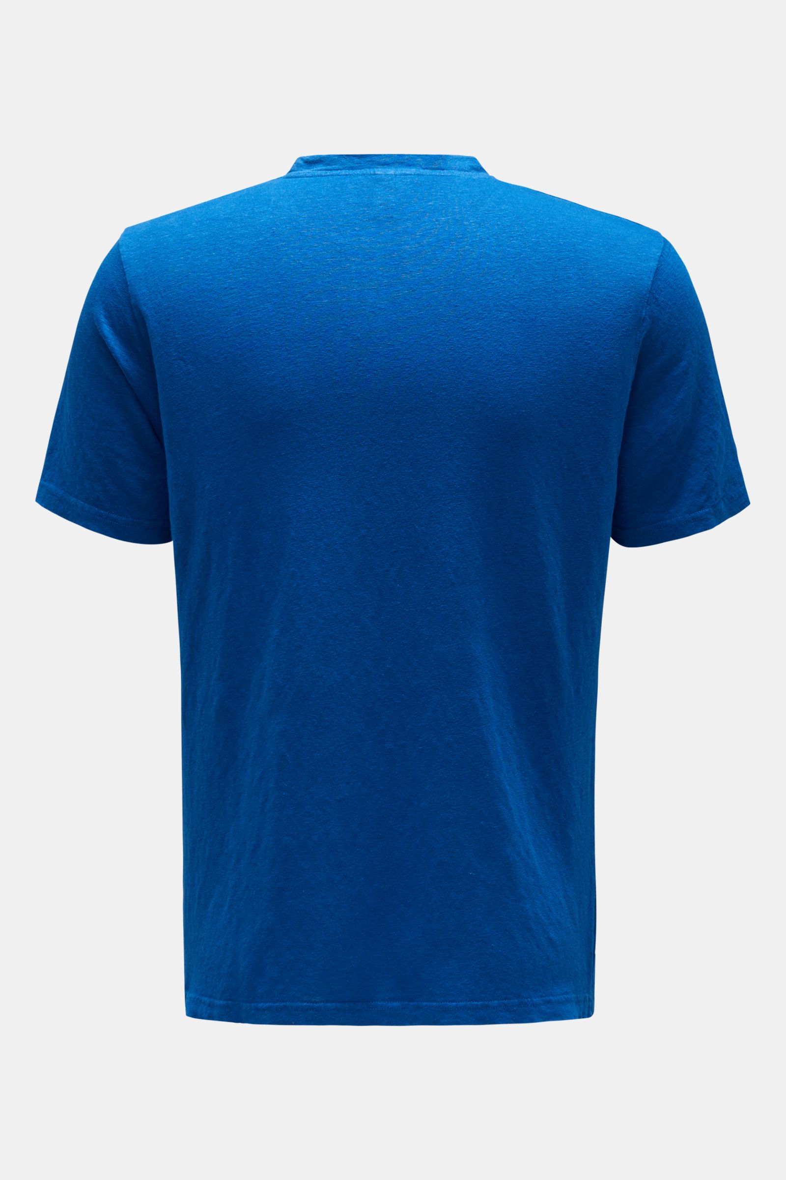 04651/ A trip in a bag Linen crew neck T-shirt blue