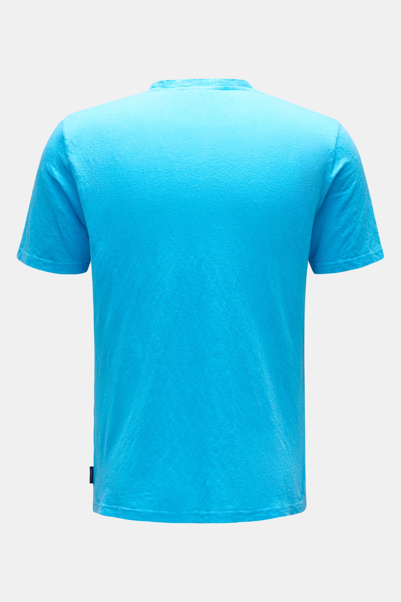 04651/ A trip in a bag Leinen Rundhals-T-Shirt türkis