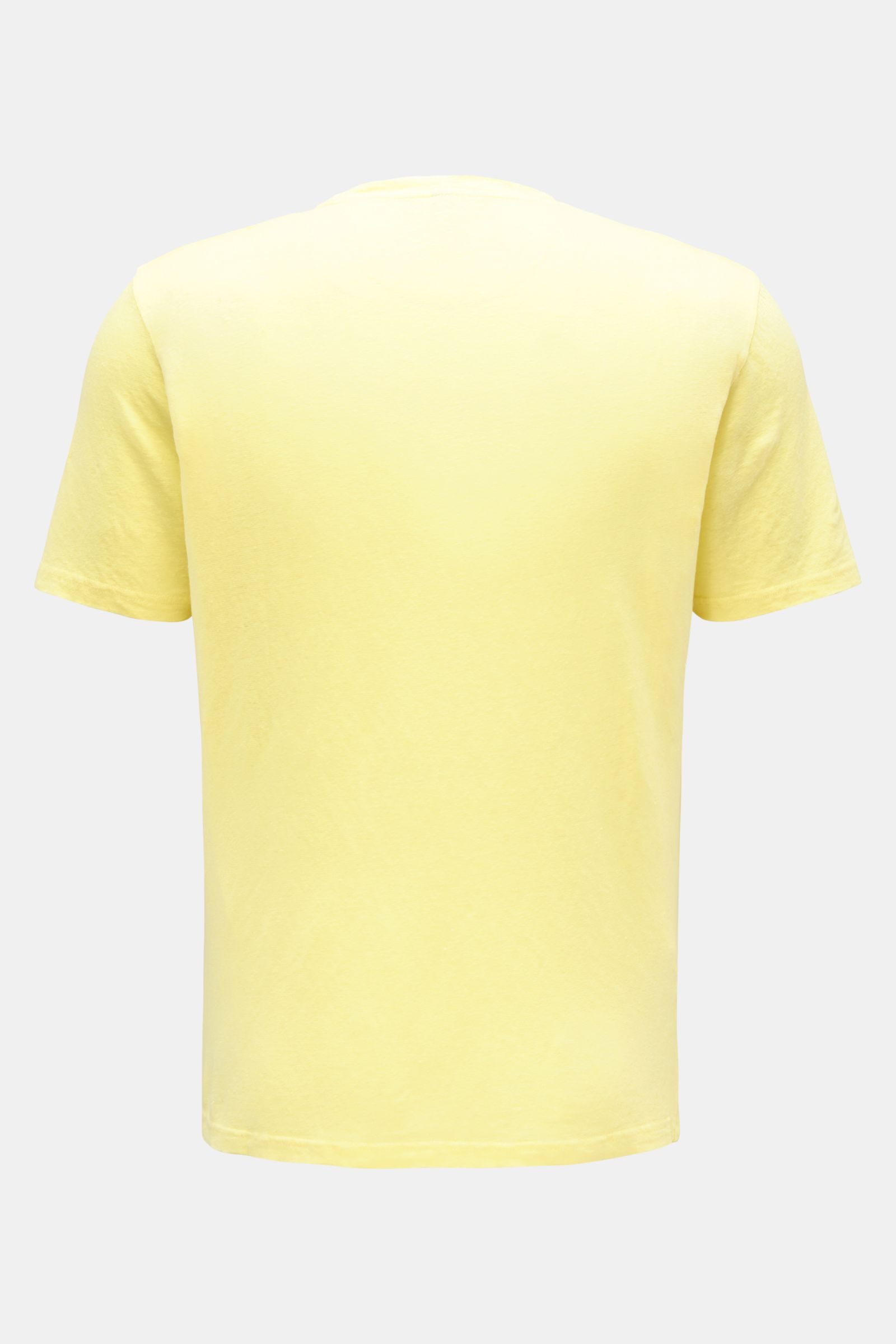 04651/ A trip in a bag Linen crew neck-T-shirt light yellow