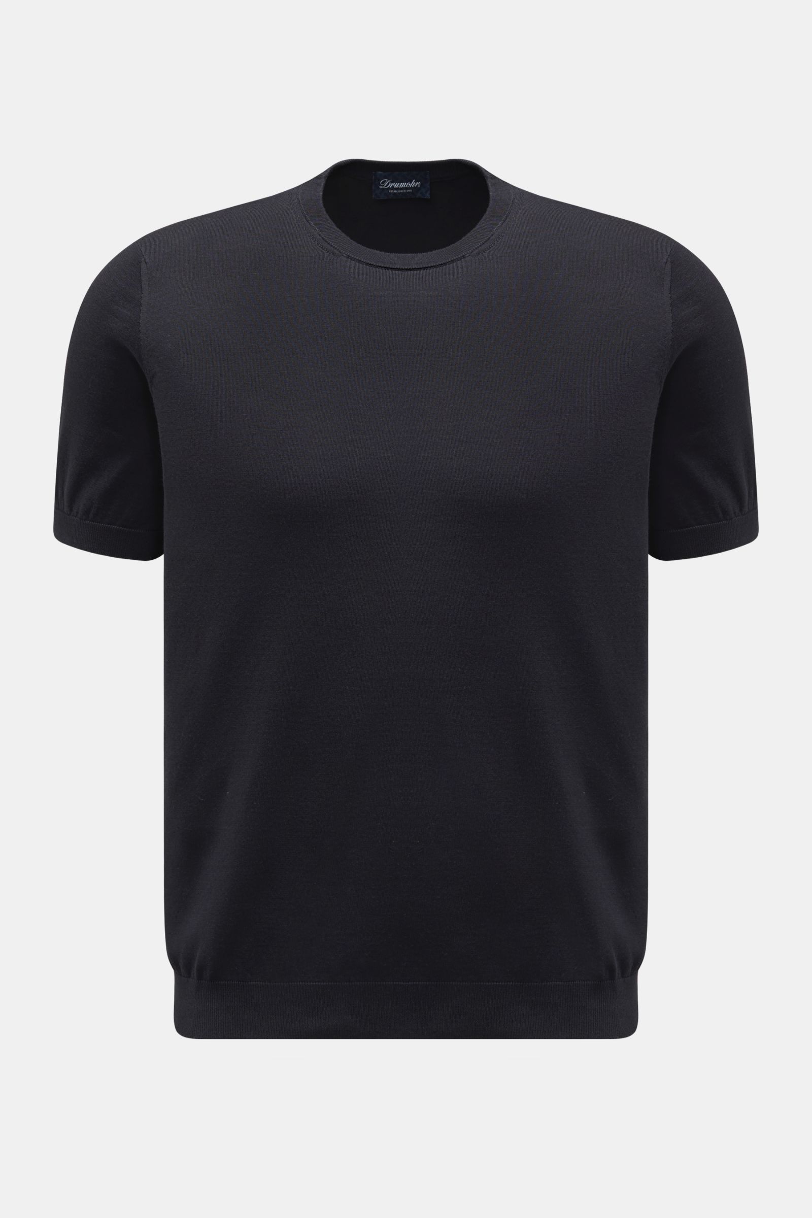 Drumohr Fine knit short sleeve jumper navy