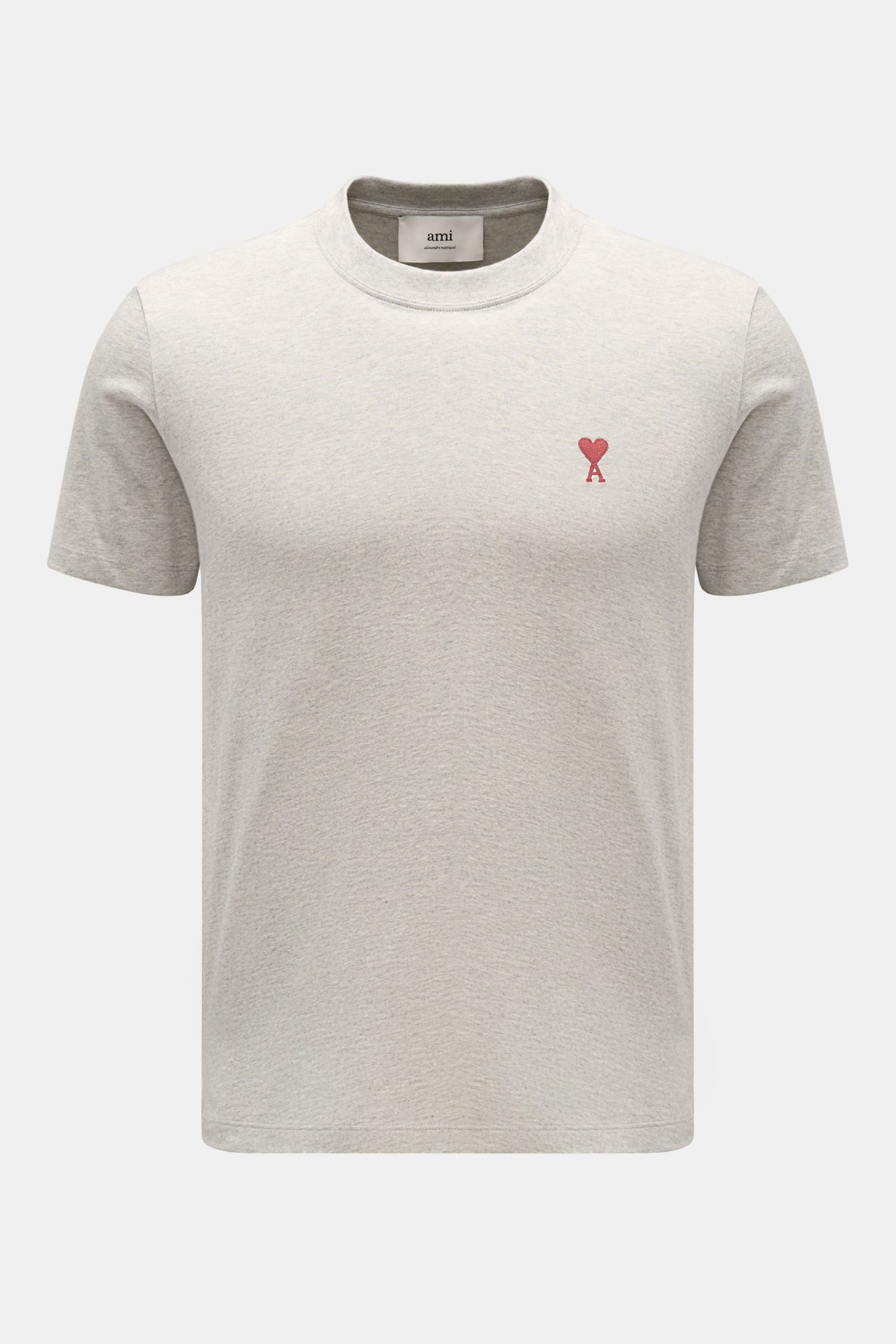 Ami Paris Rundhals-T-Shirt hellgrau meliert