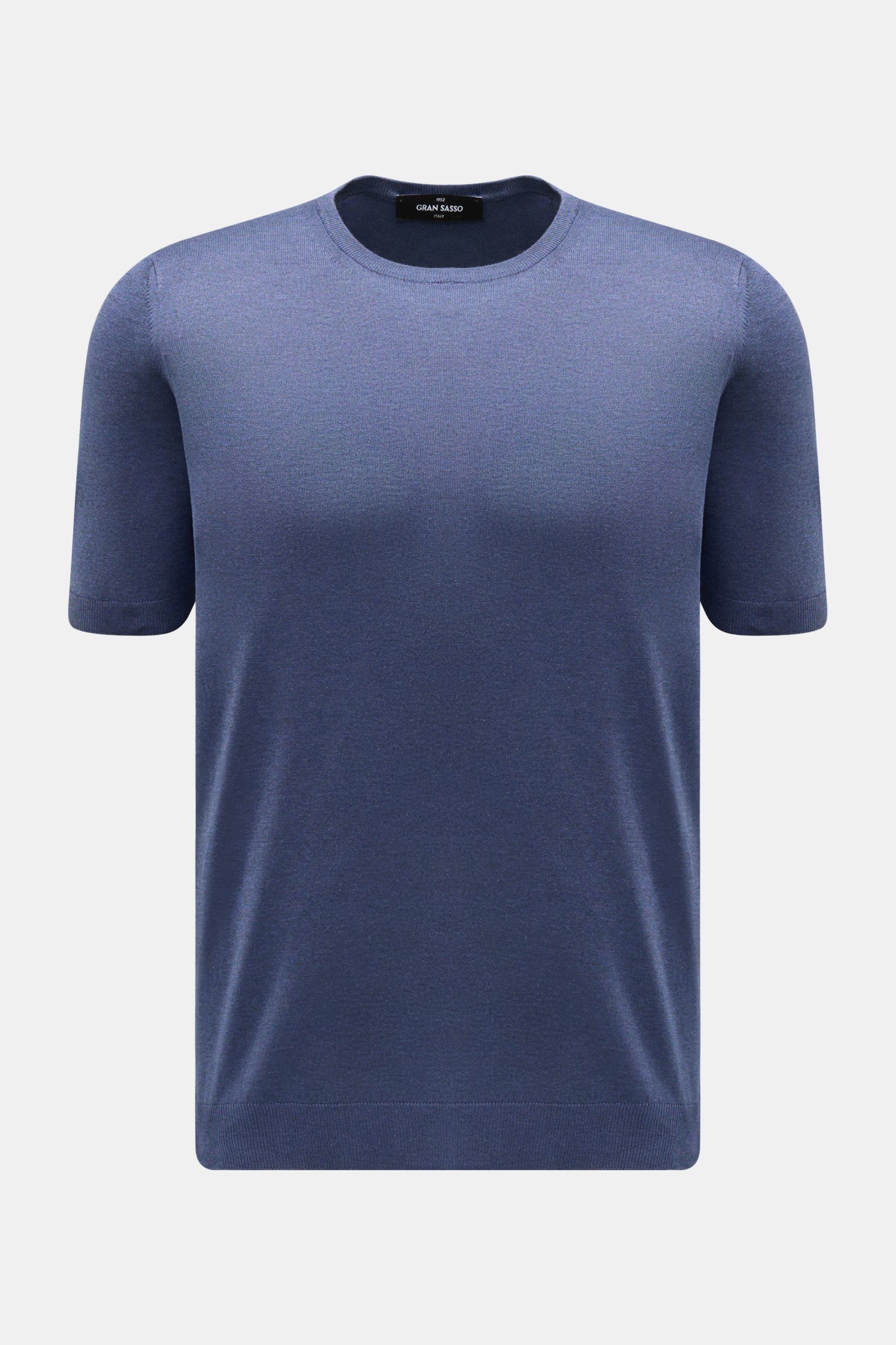 Gran Sasso Seiden-Kurzarmpullover graublau