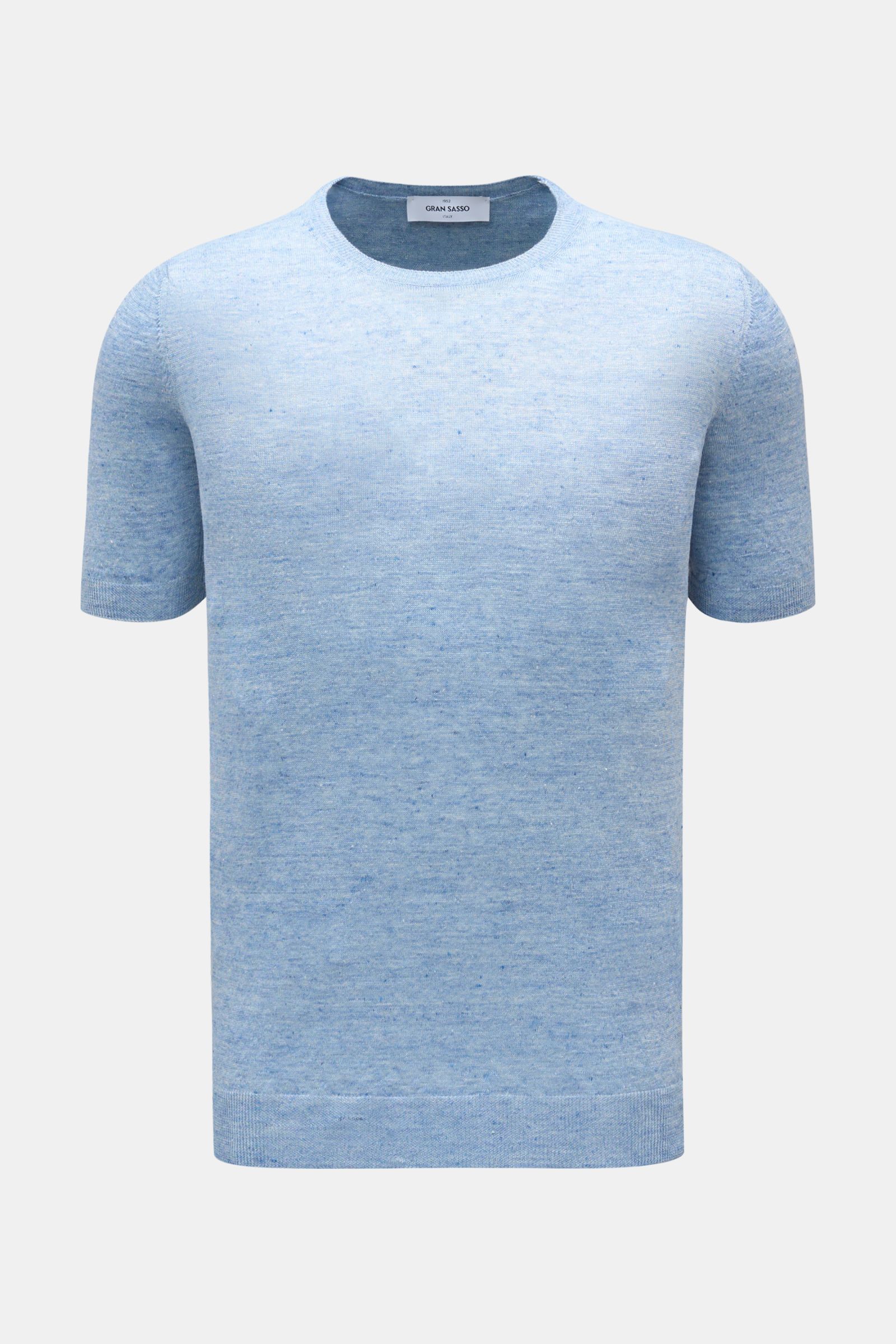 Gran Sasso Leinen-Kurzarmpullover rauchblau