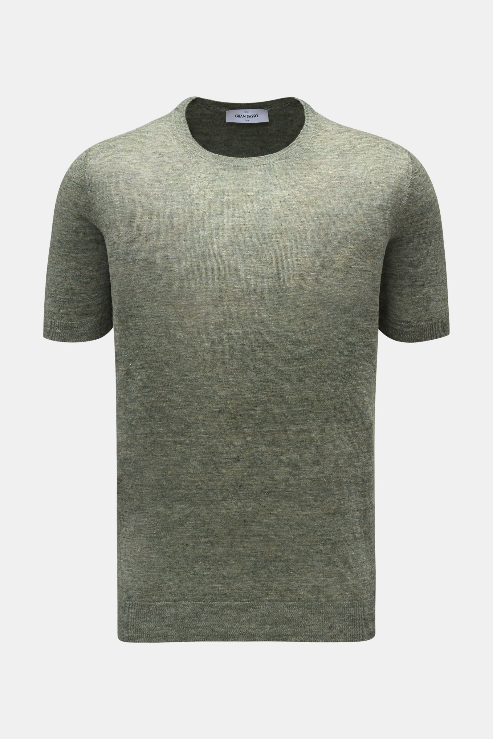 Gran Sasso Linen short sleeve jumper olive
