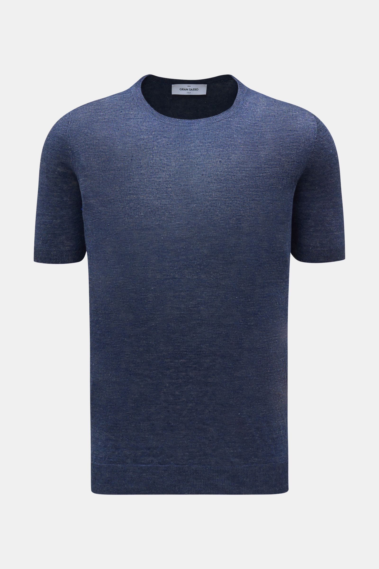 Gran Sasso Leinen-Kurzarmpullover navy