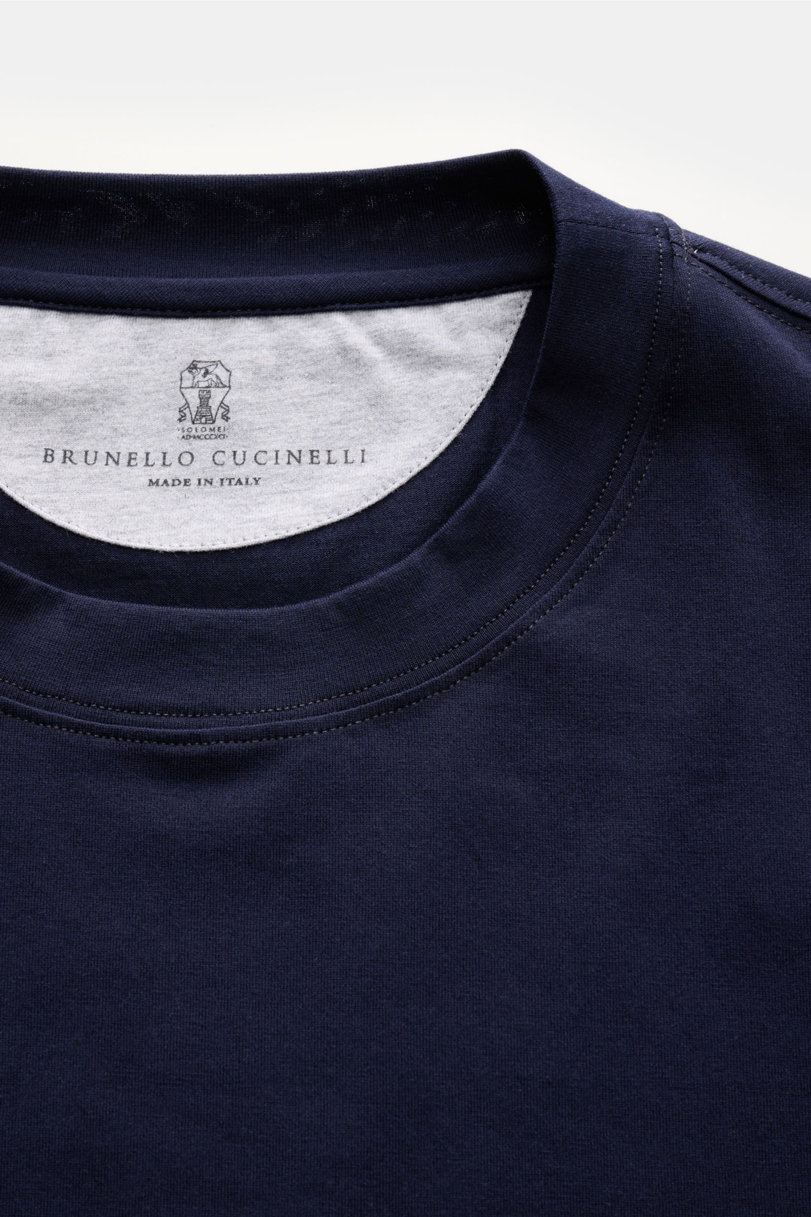 Brunello Cucinelli Rundhals-T-Shirt navy