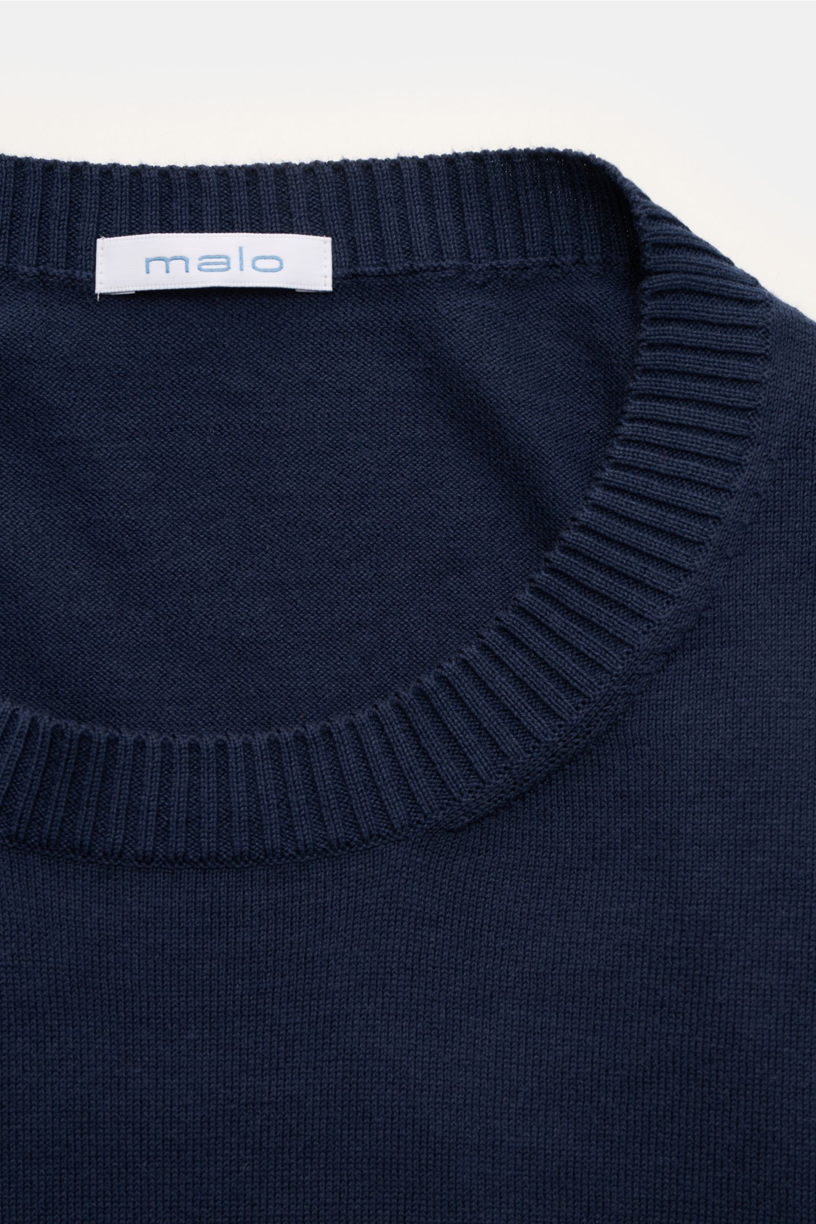 Malo Feinstrick-Kurzarmpullover navy