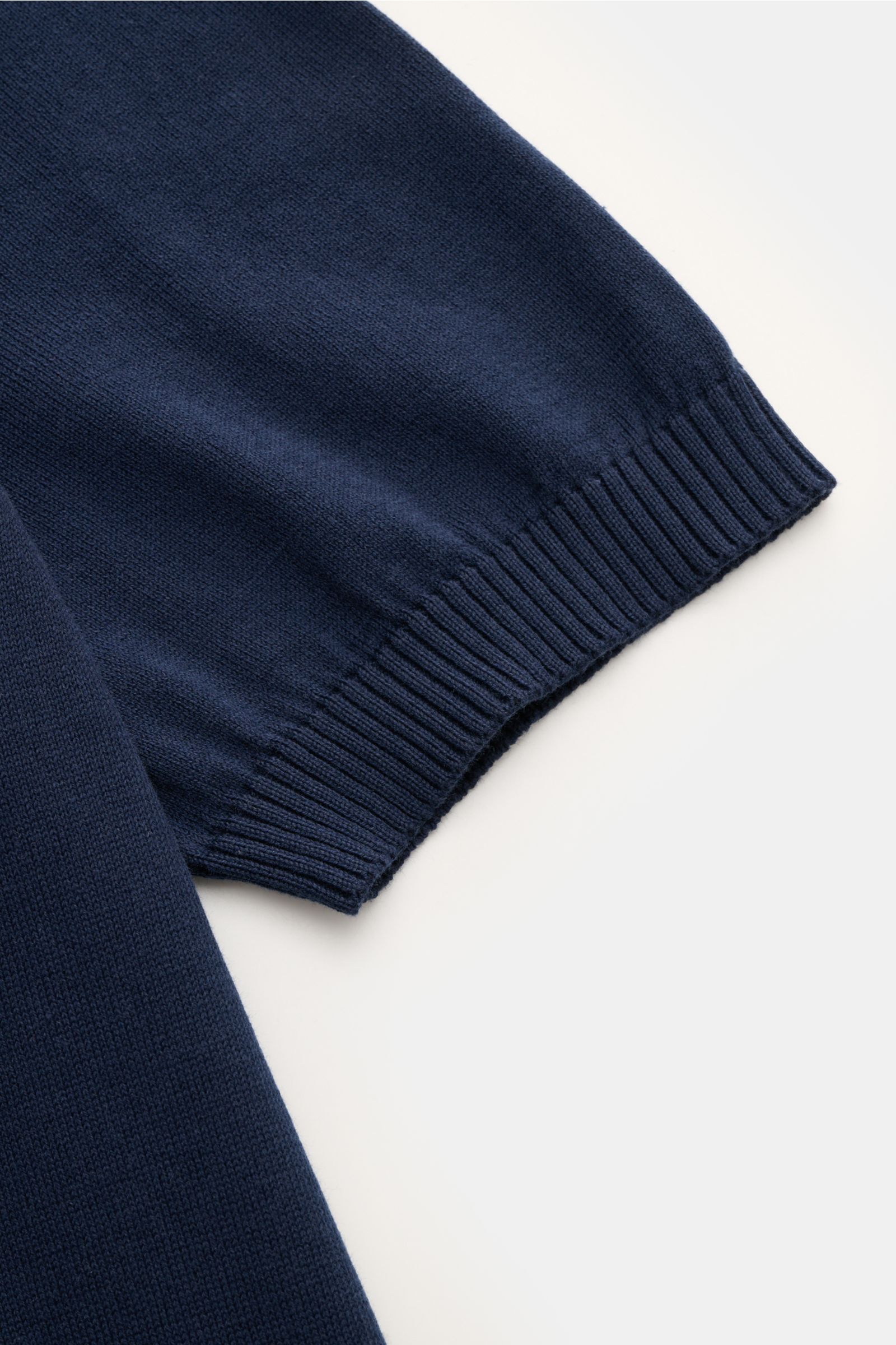Malo Feinstrick-Kurzarmpullover navy