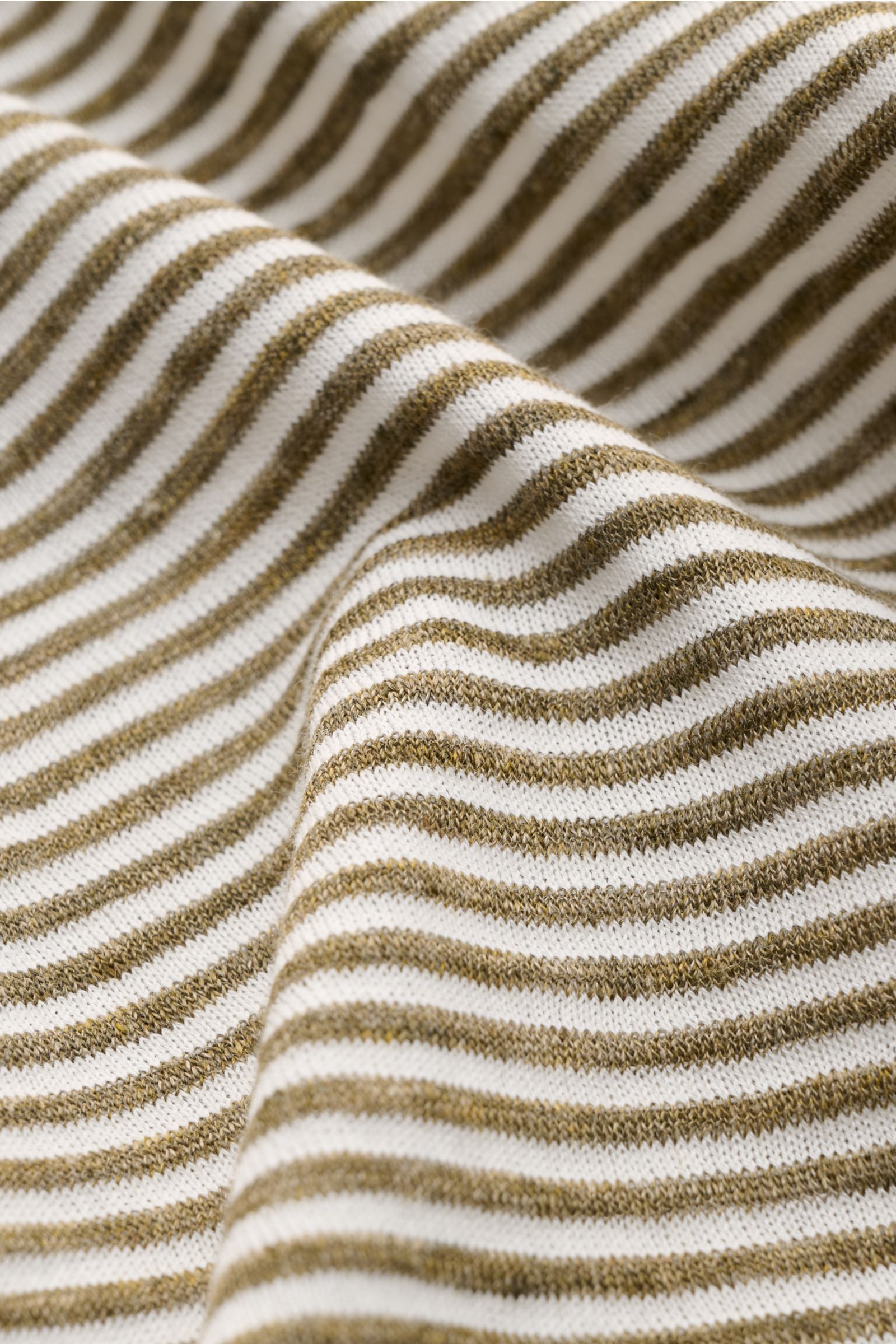 Fedeli Rundhals-T-Shirt creme/khaki gestreift