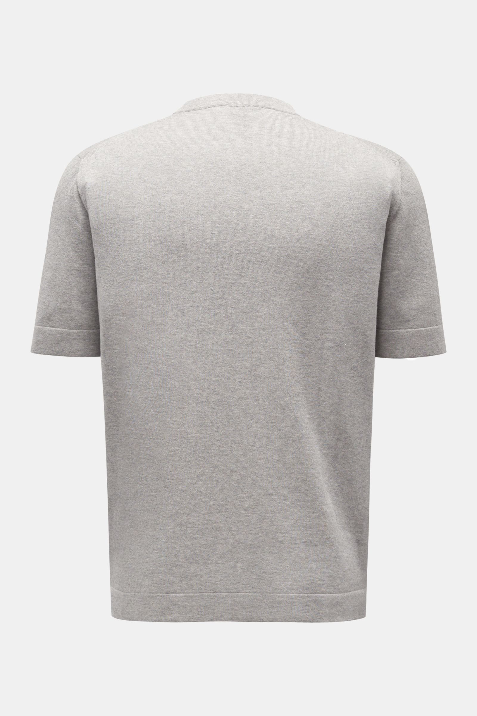 04651/ A trip in a bag Feinstrick-Kurzarmpullover 'Knitted Tee' grau meliert 04651/ A trip in a bag Feinstrick-Kurzarmpullover 'Knitted Tee' grau meliert