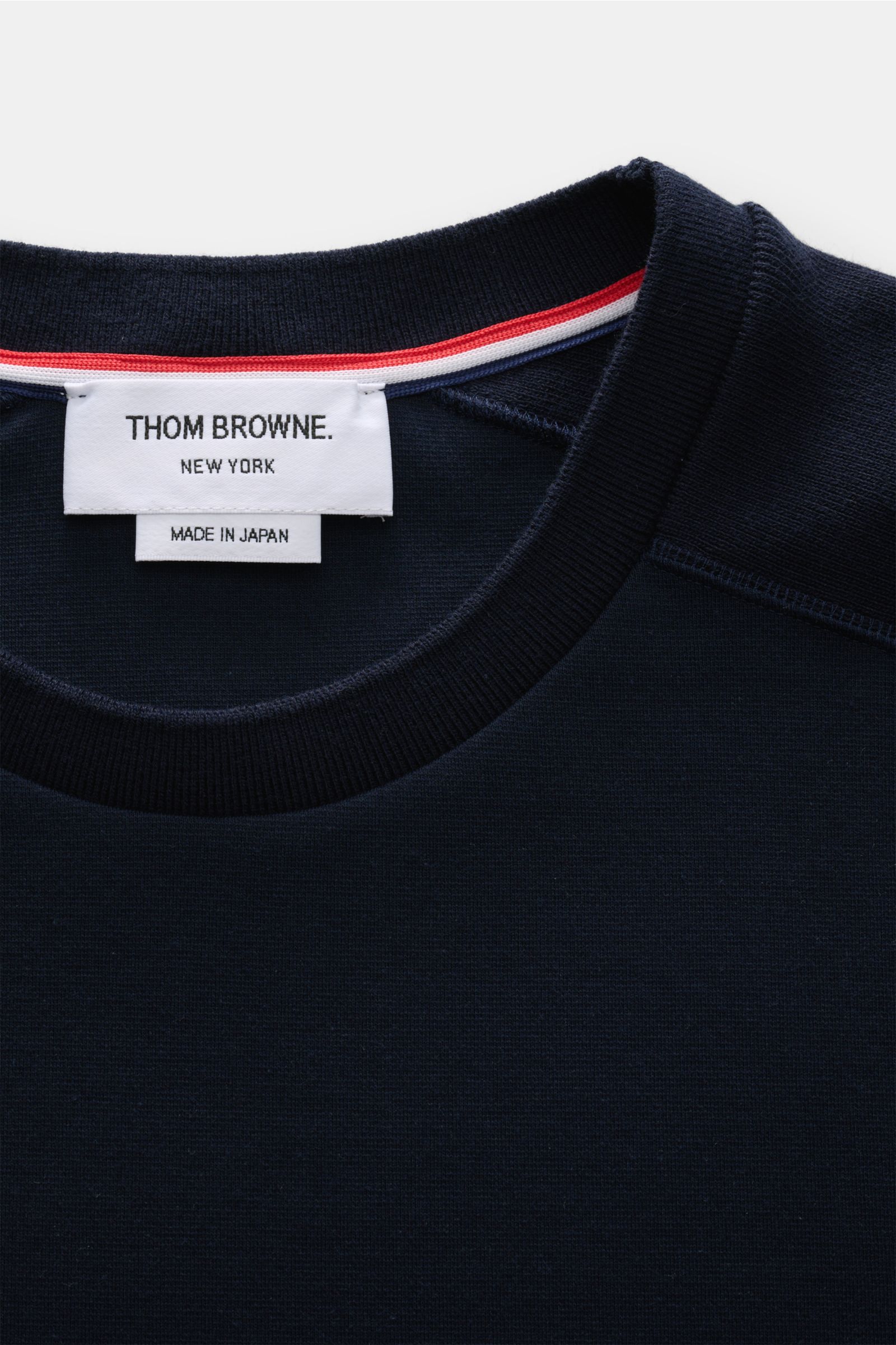 THOM BROWNE crew neck T-shirt navy | BRAUN Hamburg
