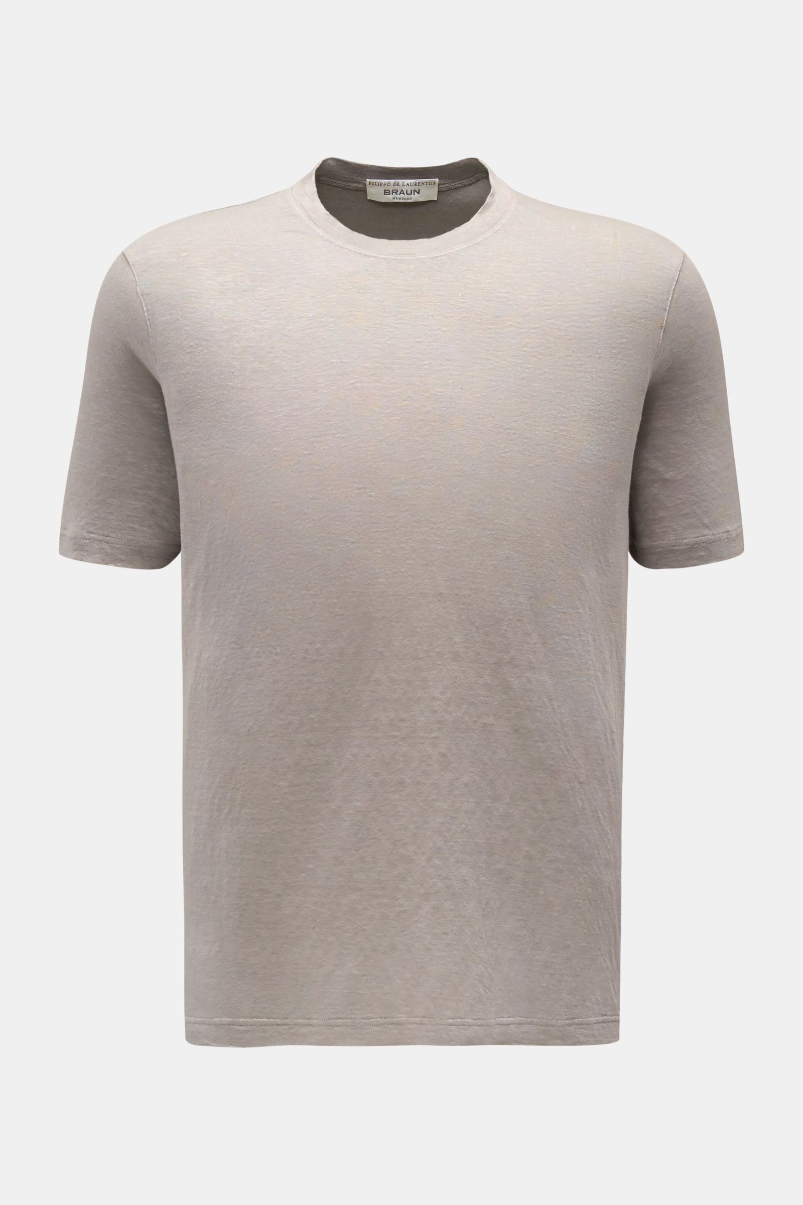 Filippo de Laurentiis Leinen Rundhals-T-Shirt 'Jerlin' grau