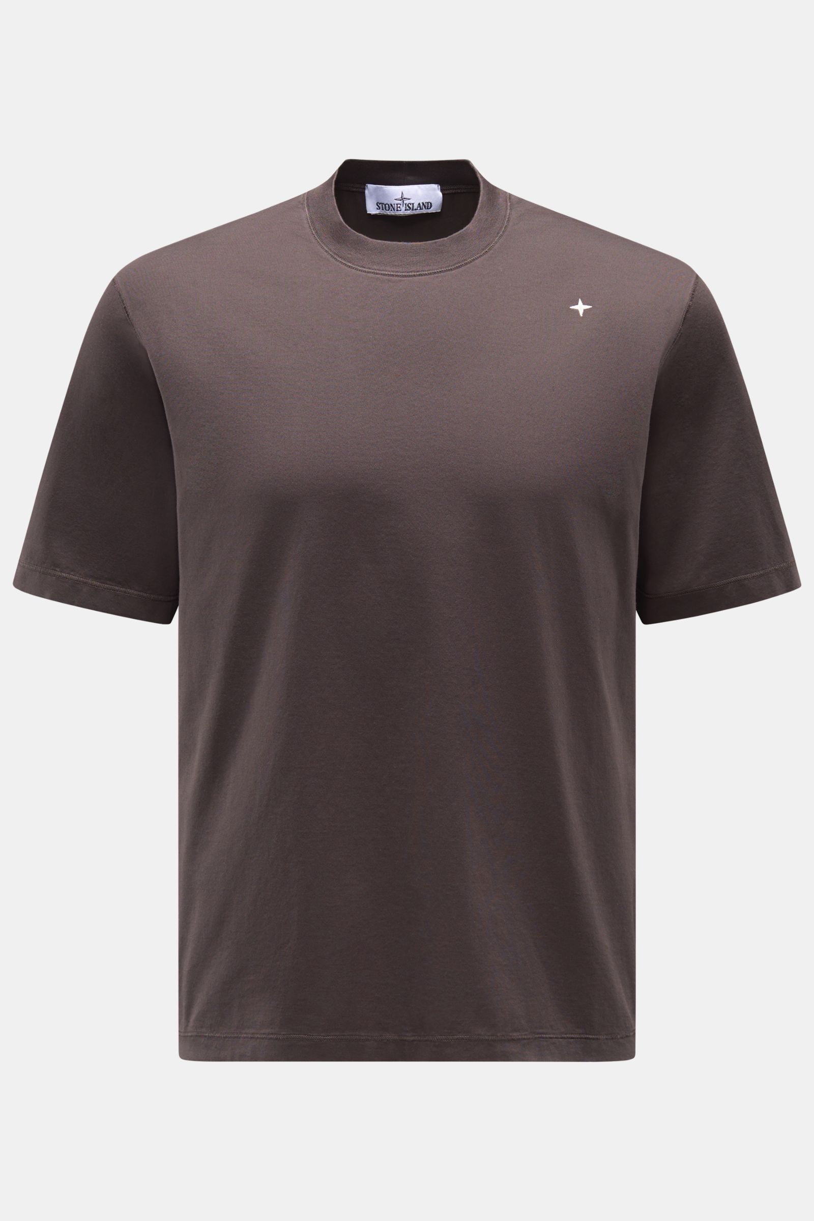 Stone Island Crew neck T-shirt 'Stellina' anthracite shown from the front, made of pure cotton jersey with soft feel, slim fit, and subtle contrasting Stellina stitching on the chest.

Minimalist expression and precise workmanship: The T-shirt 'Stellin