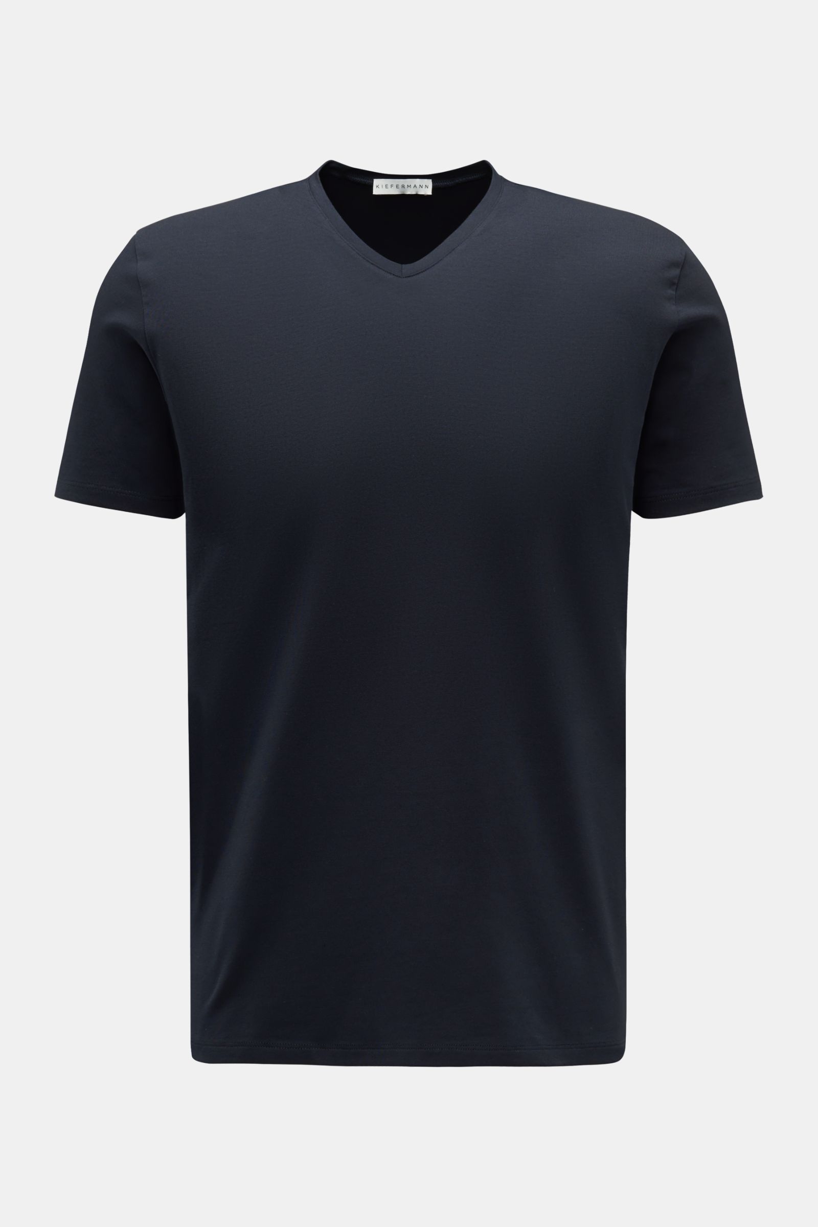 Kiefermann V-Neck T-Shirt 'Hapes' navy in Frontaufnahme, Extra Slim Fit, V-Ausschnitt, weich, elastisch, Baumwoll-Modal-Jersey, zeitlos komfortabel.