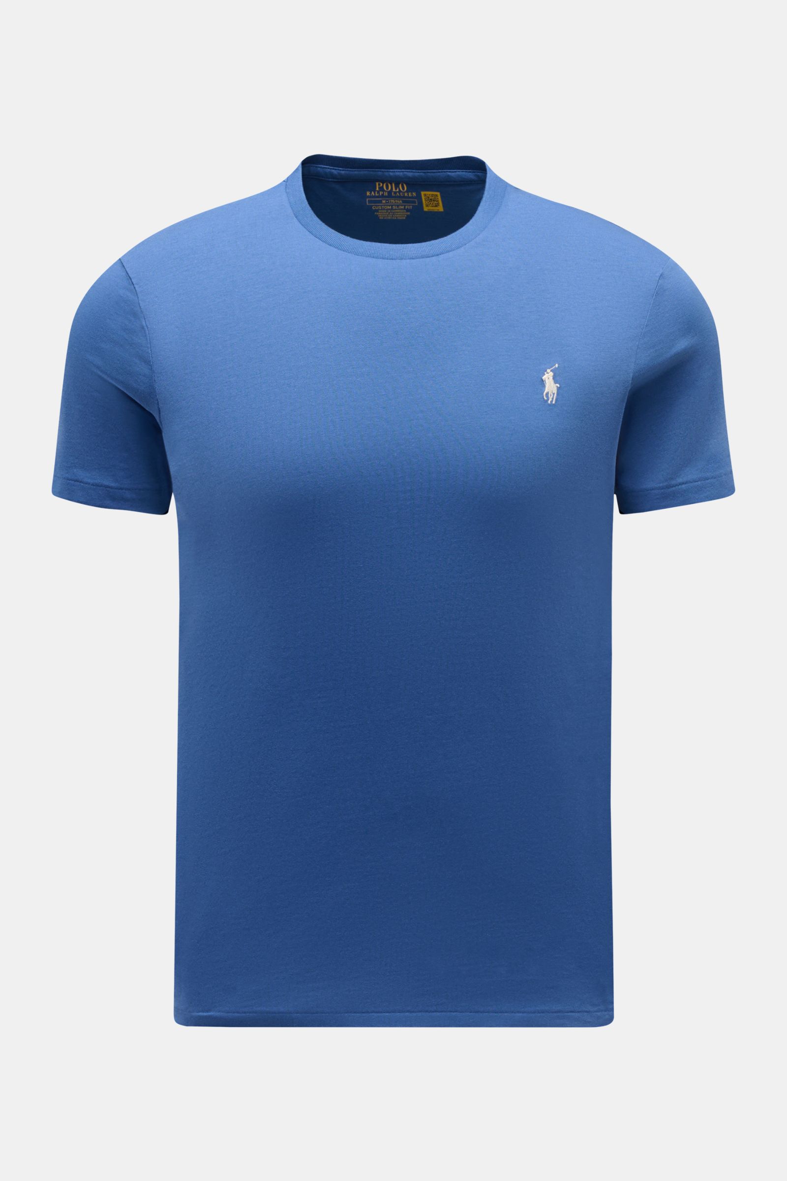Front view of Polo Ralph Lauren Crew neck T-shirt dark blue in extra slim fit, soft pure cotton jersey with signature logo stitching.

A sporty classic: This soft T-shirt in pure cotton by POLO RALPH LAUREN combines the iconic logo stitching with a sli