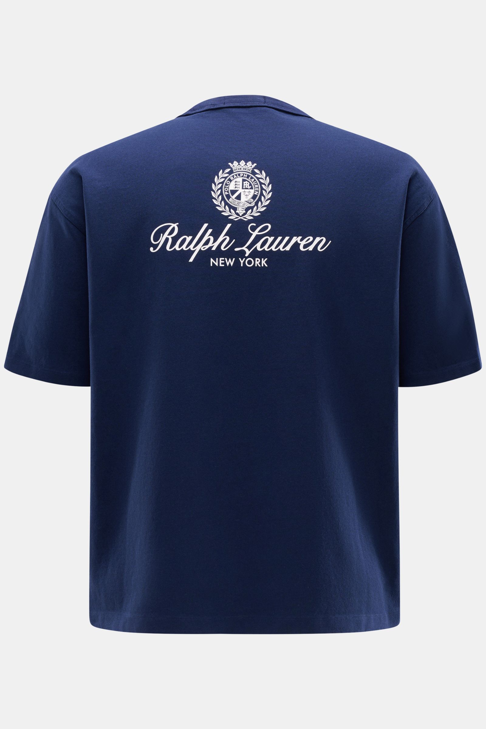 Polo Ralph Lauren Rundhals-T-Shirt navy, Rückansicht, reine Baumwolle, schwere Qualität, Regular Fit, Logo-Print auf Brust, Casual mit Charakter.