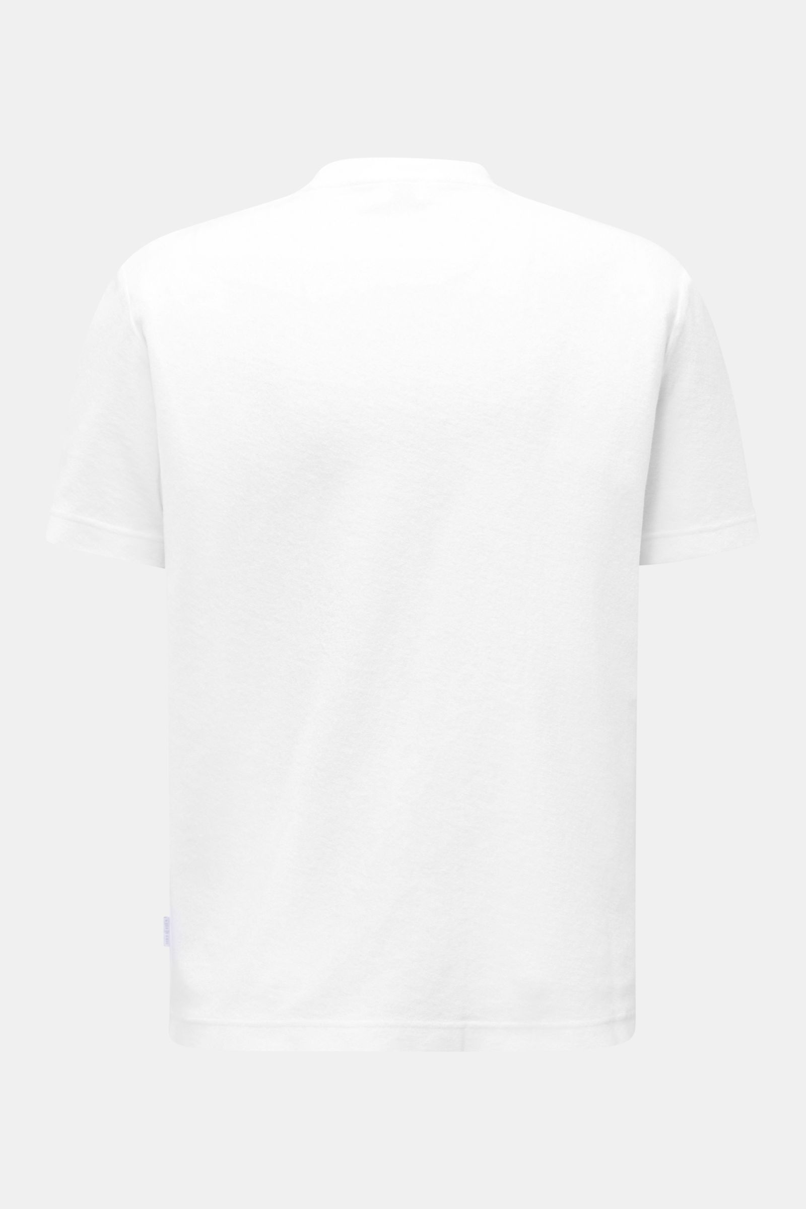 Back view of the 04651/ A trip in a bag Terry T-shirt 'Terry Tee' white, made of soft pure cotton terrycloth with crew neck and regular fit.

The clean T-shirt 'Terry Tee' by 04651/ A TRIP IN A BAG is made of soft terry in pure cotton fabric and is the