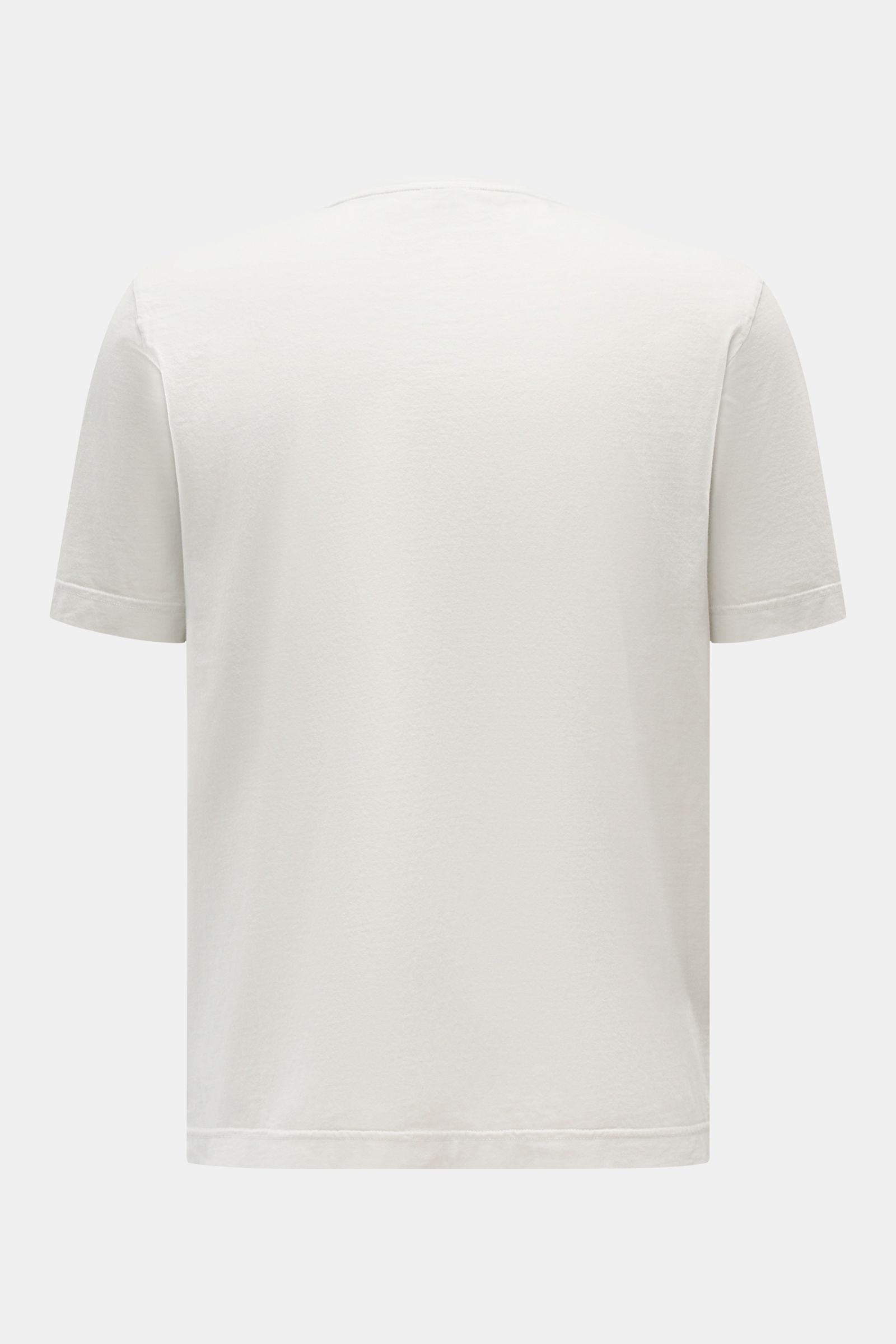 04651/ A trip in a bag Rundhals-T-Shirt hellgrau, Rückansicht, Jersey aus reiner Baumwolle, weicher Griff, Regular Fit, Rundhalsausschnitt, kleines Weblabel.