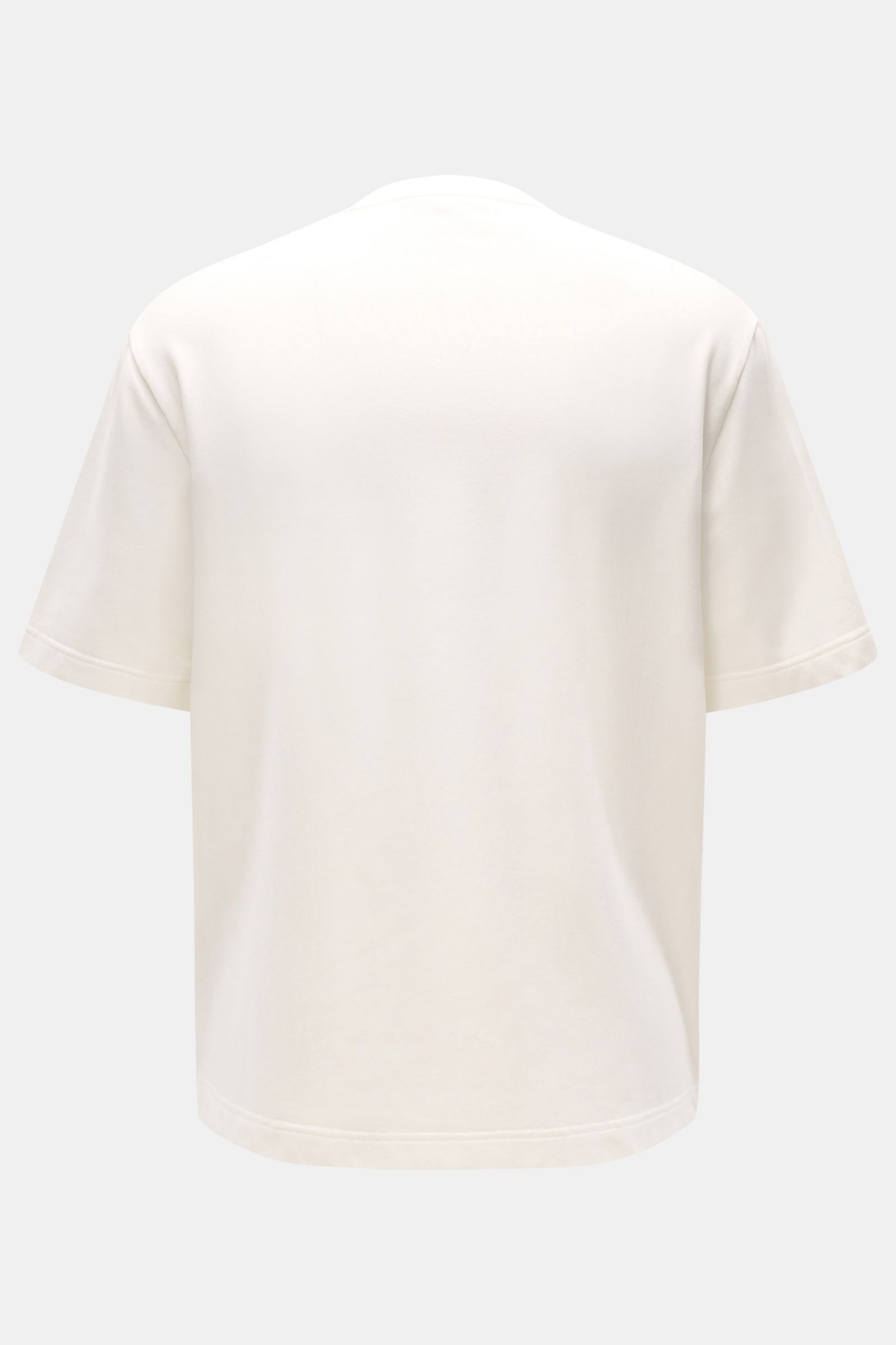 Back view of the 04651/ A trip in a bag Crew neck T-shirt 'If Tee' cream showing oversized fit and soft cotton fabric.

The uncomplicated cotton T-shirt 'IF Tee' by 04651/ A TRIP IN A BAG is a core basic for the new season that give us a taste of a rel