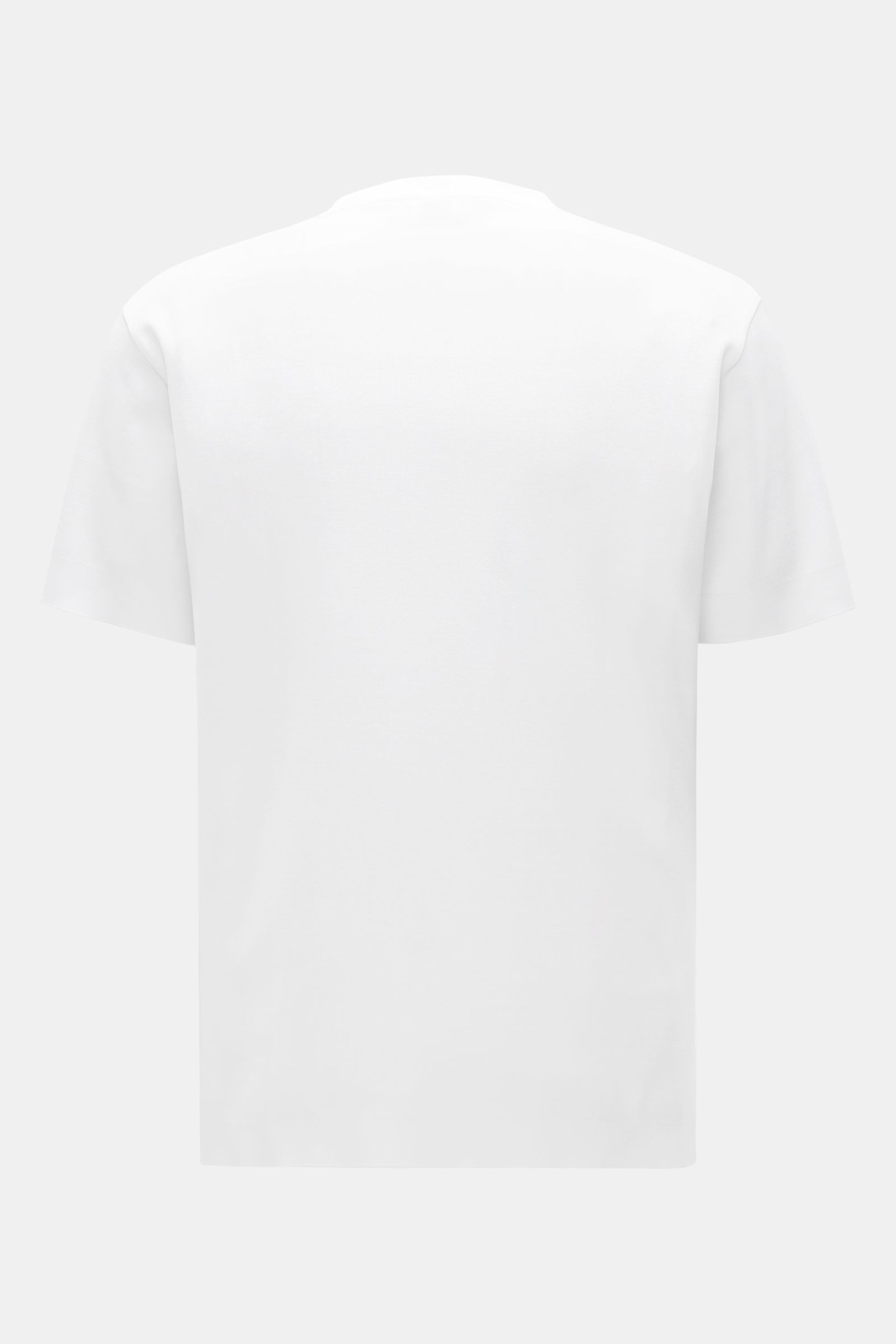 Alt tag (125 characters):
Back view of 04651/ A trip in a bag Piqué-T-Shirt 'TP' weiß, slim fit white cotton with round neck and ribbed cuffs.

Extended description:
Summer Essential: Das Piqué-T-Shirt von 04651/ A TRIP IN A BAG überzeugt an warmen Tag