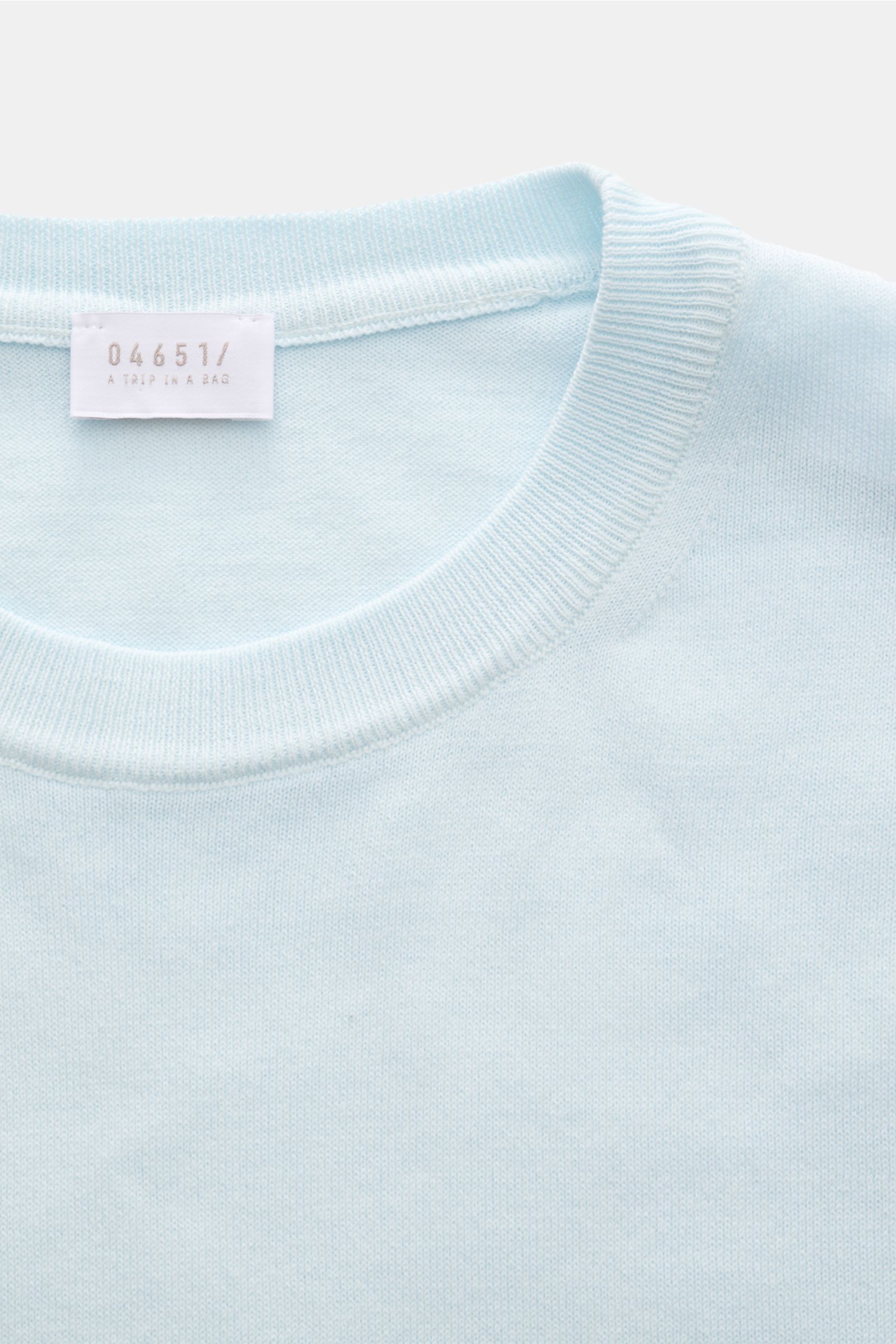 04651/ A trip in a bag Kurzarmpullover 'Pima Cotton' pastellblau