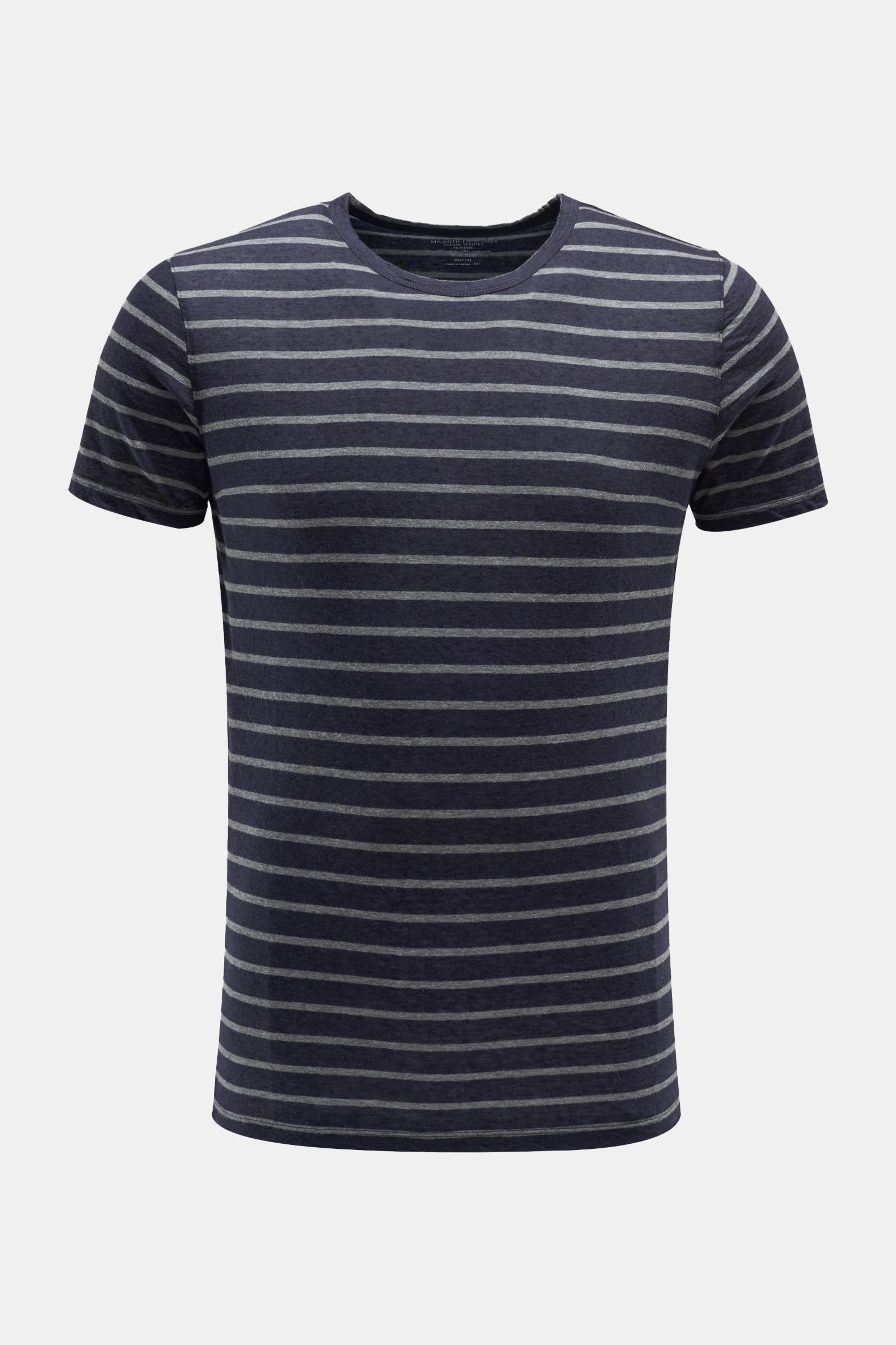 Crew neck T-shirt navy/grey striped