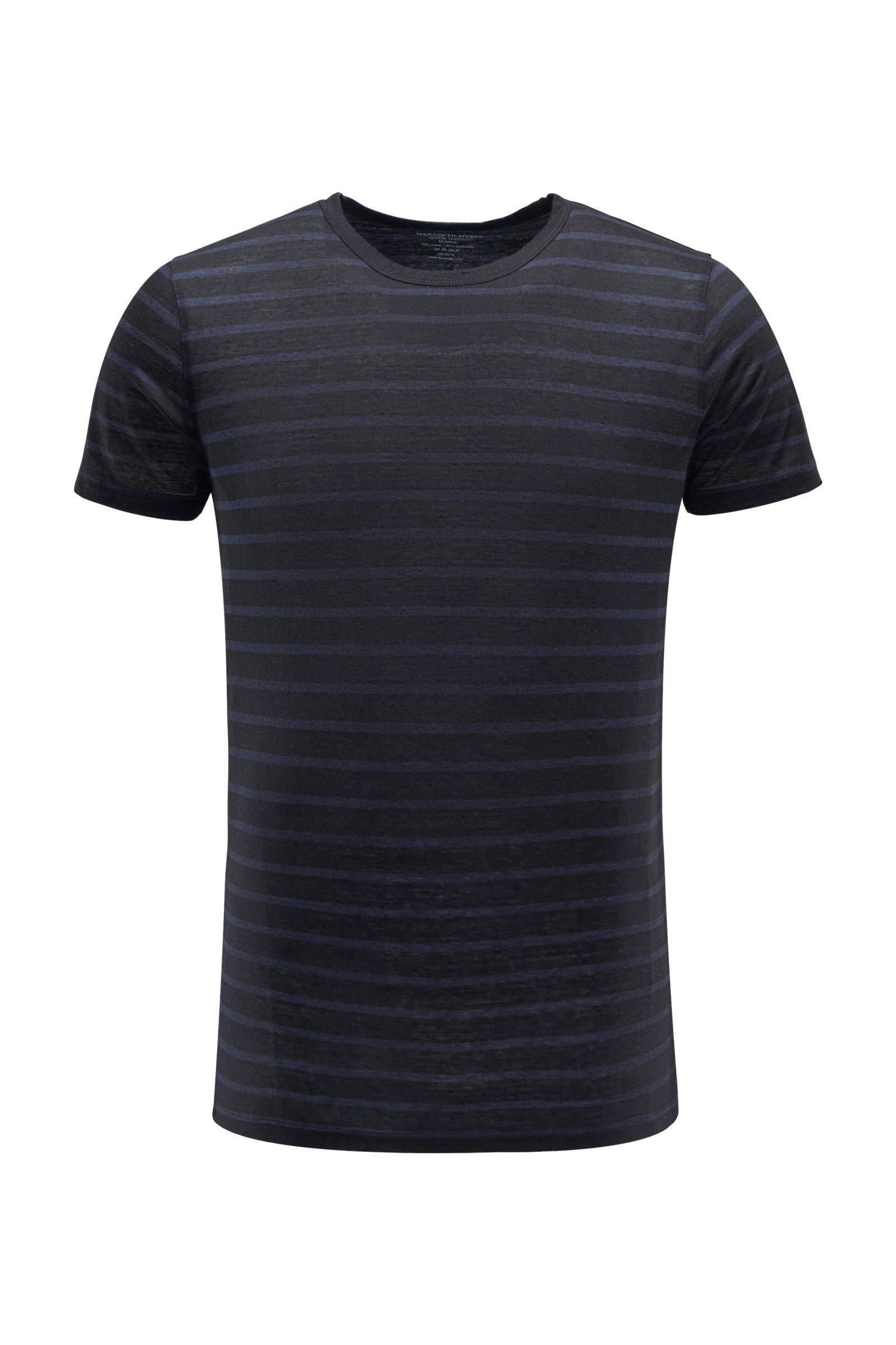 R-Neck T-Shirt schwarz/navy gestreift