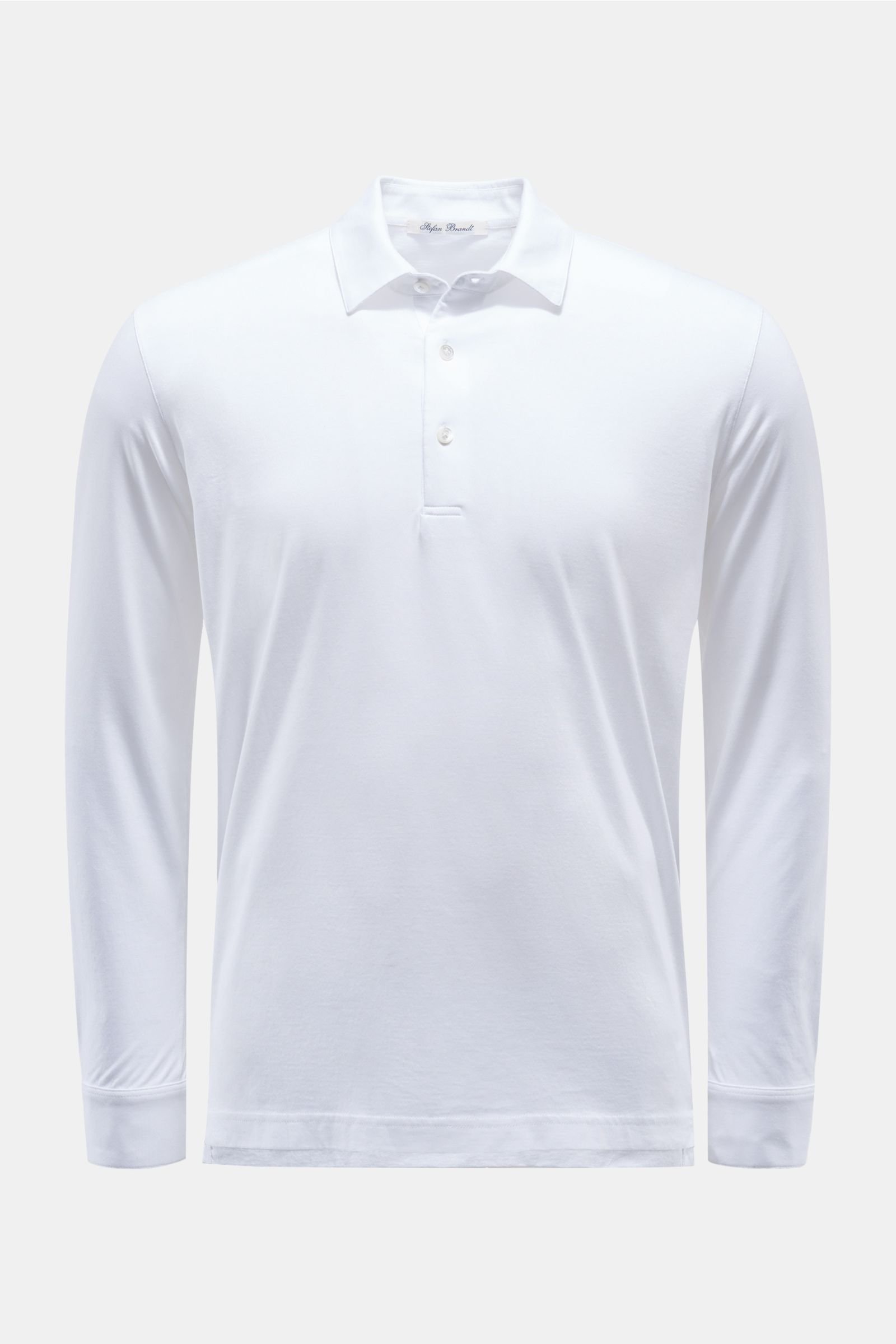 Long sleeve polo shirt 'Luuk' white