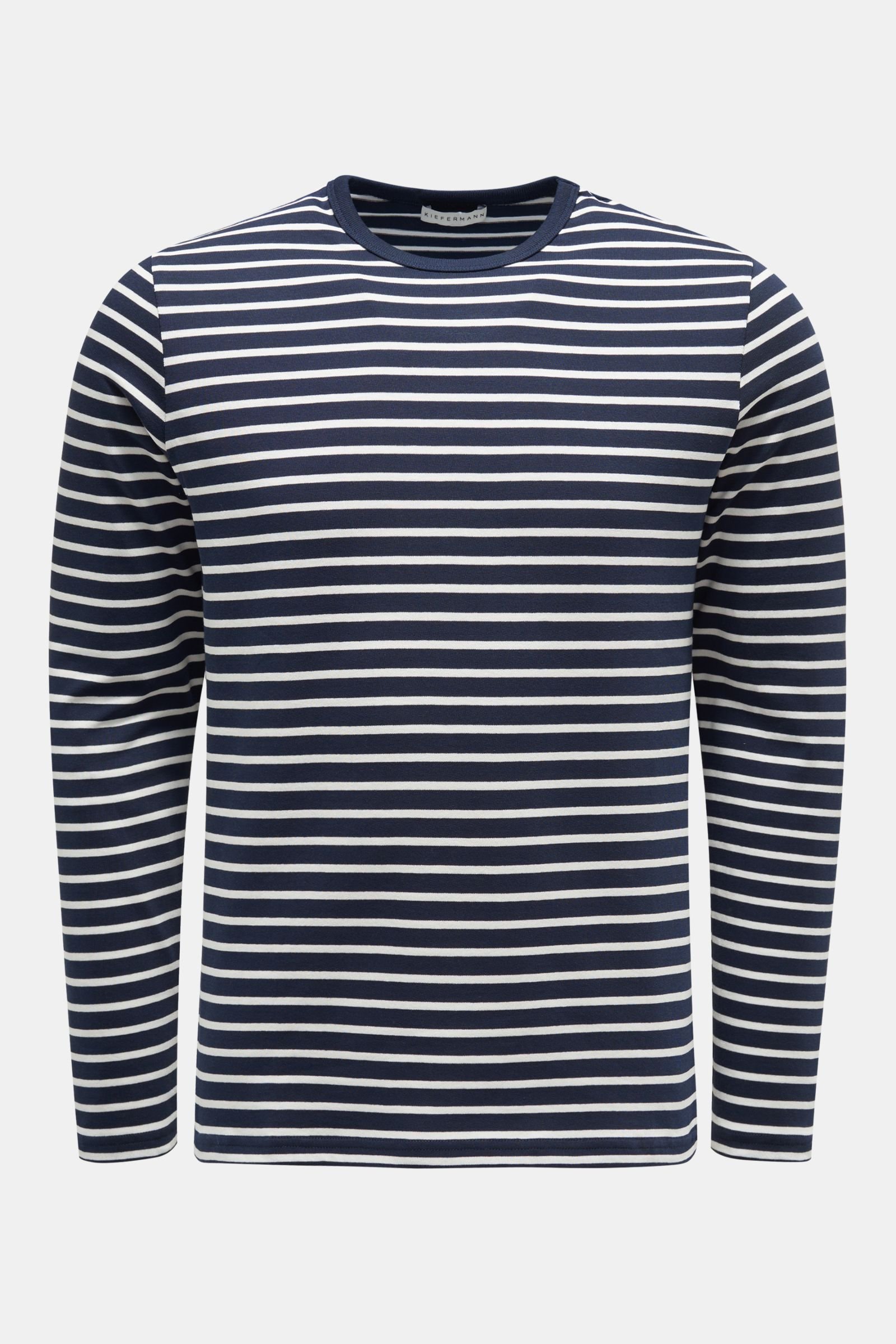 Crew neck long sleeve 'Chuck' navy/off-white striped