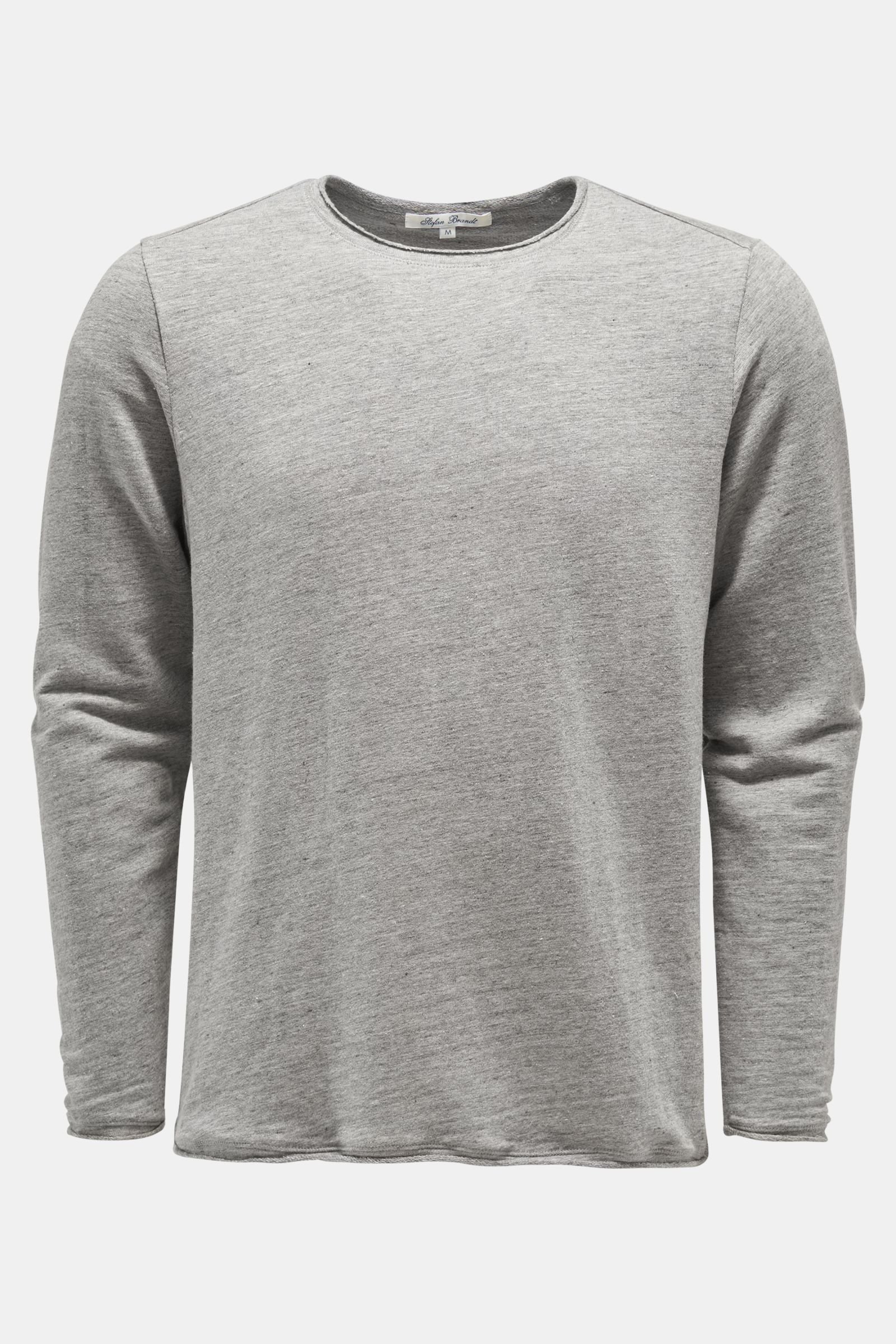 Linen crew neck sweatshirt 'Leonard' grey