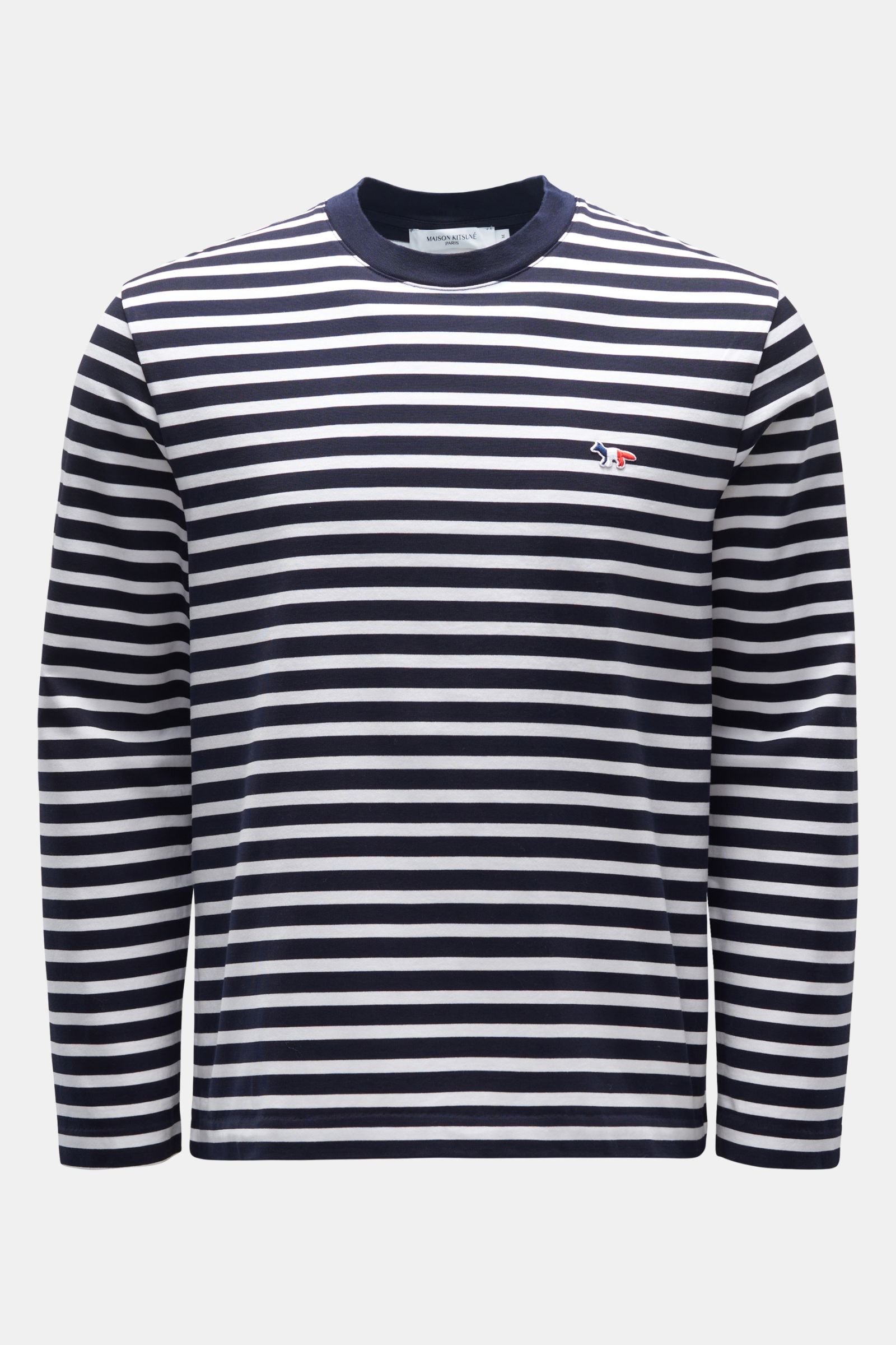 Long sleeve top 'Tricolor' navy/white striped