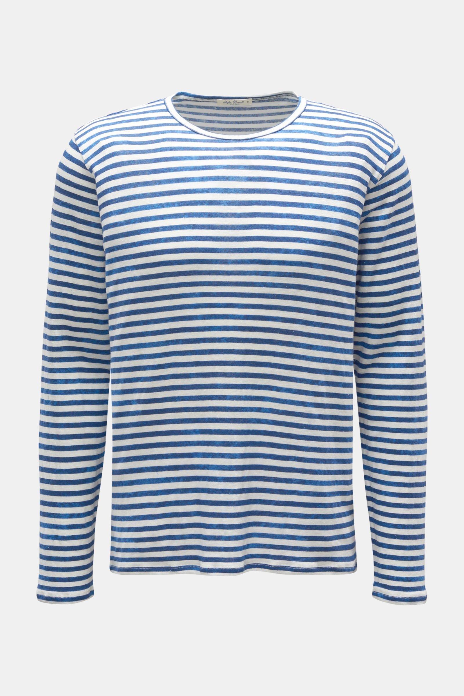 Linen long sleeve blue/white striped