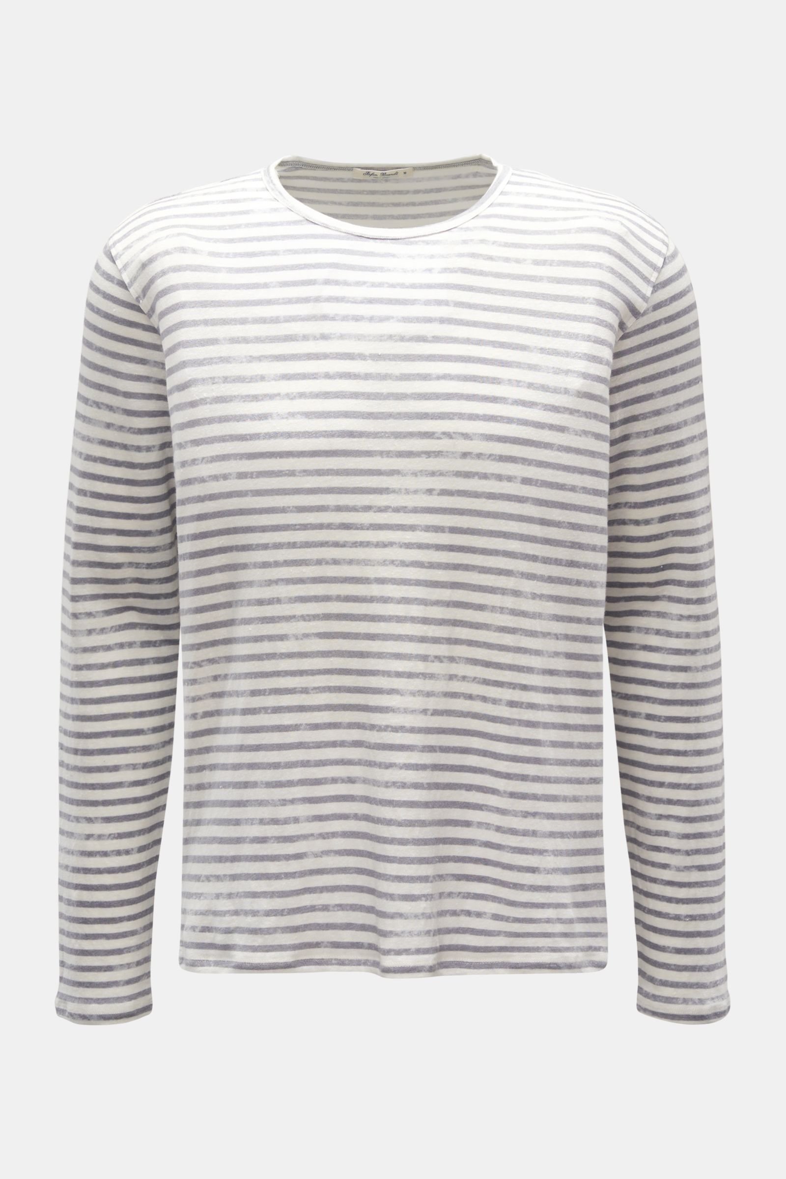 Linen long sleeve grey/white striped