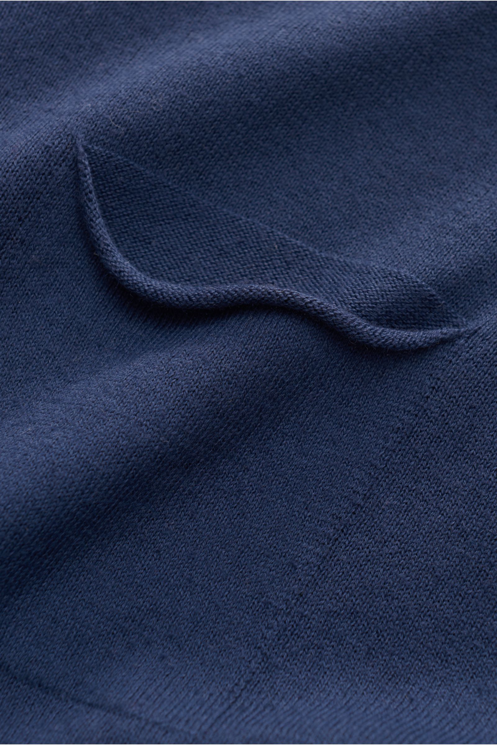04651/ A trip in a bag Knit Henley T-shirt 'Foggy' navy