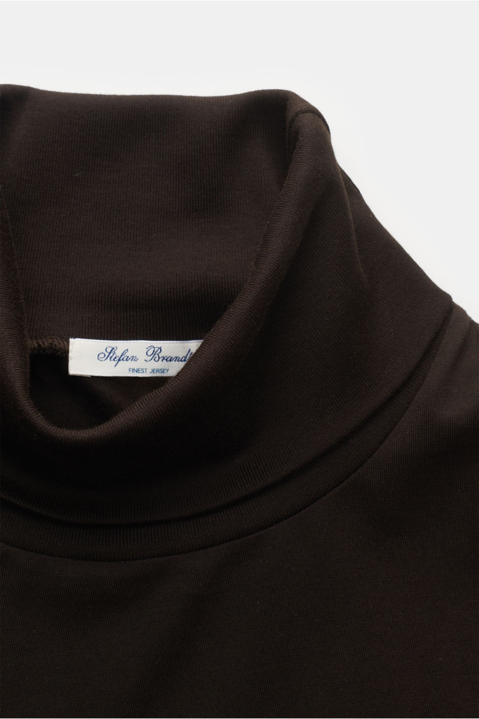 Stefan Brandt Jersey-Rollkragenpullover 'Eli Rolli LA 30' dunkelbraun