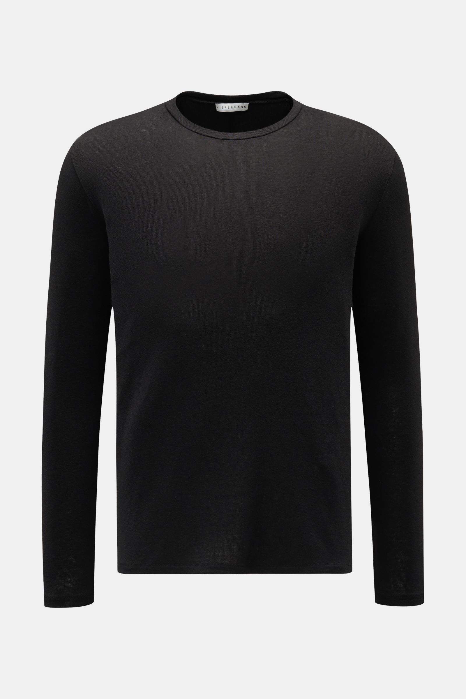 Kiefermann Leinen Rundhals-Longsleeve 'Maggnus' schwarz
