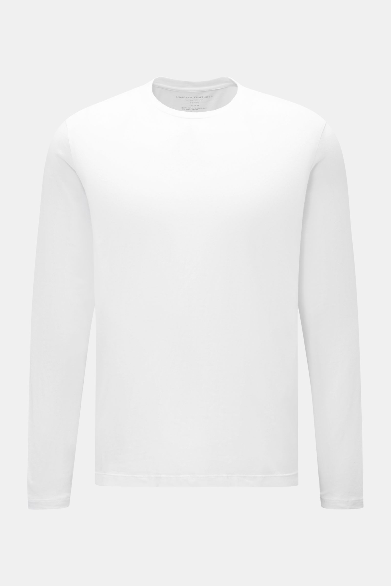 Majestic Filatures Rundhals-Longsleeve 'Henry' weiß