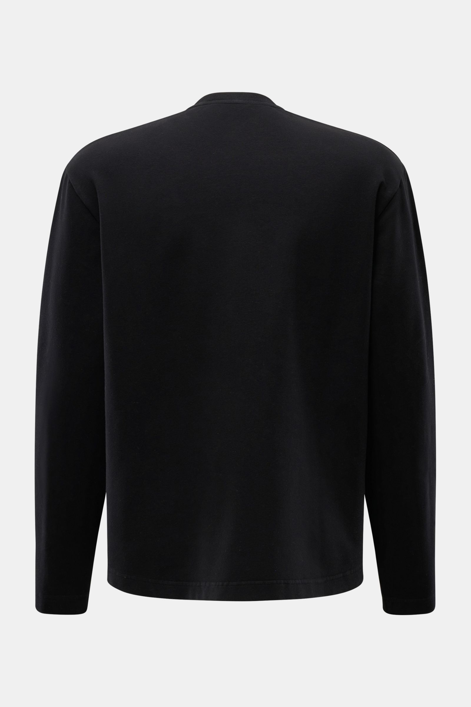 Rückansicht des 04651/ A trip in a bag Rundhals-Longsleeve 'If Tee' schwarz, Basic Jersey, Oversized Fit, weicher Griff.