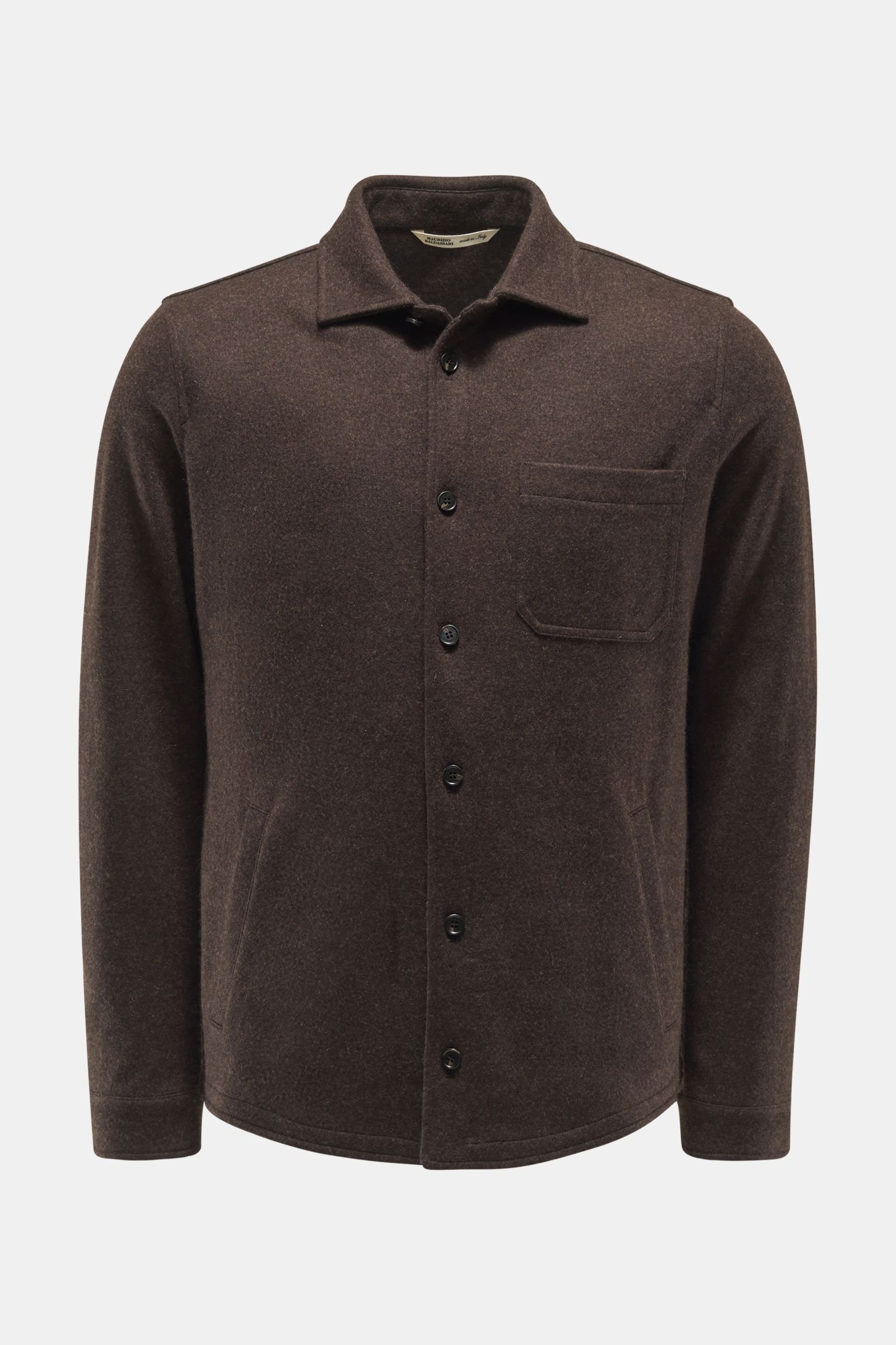 Cashmere overshirt dark brown