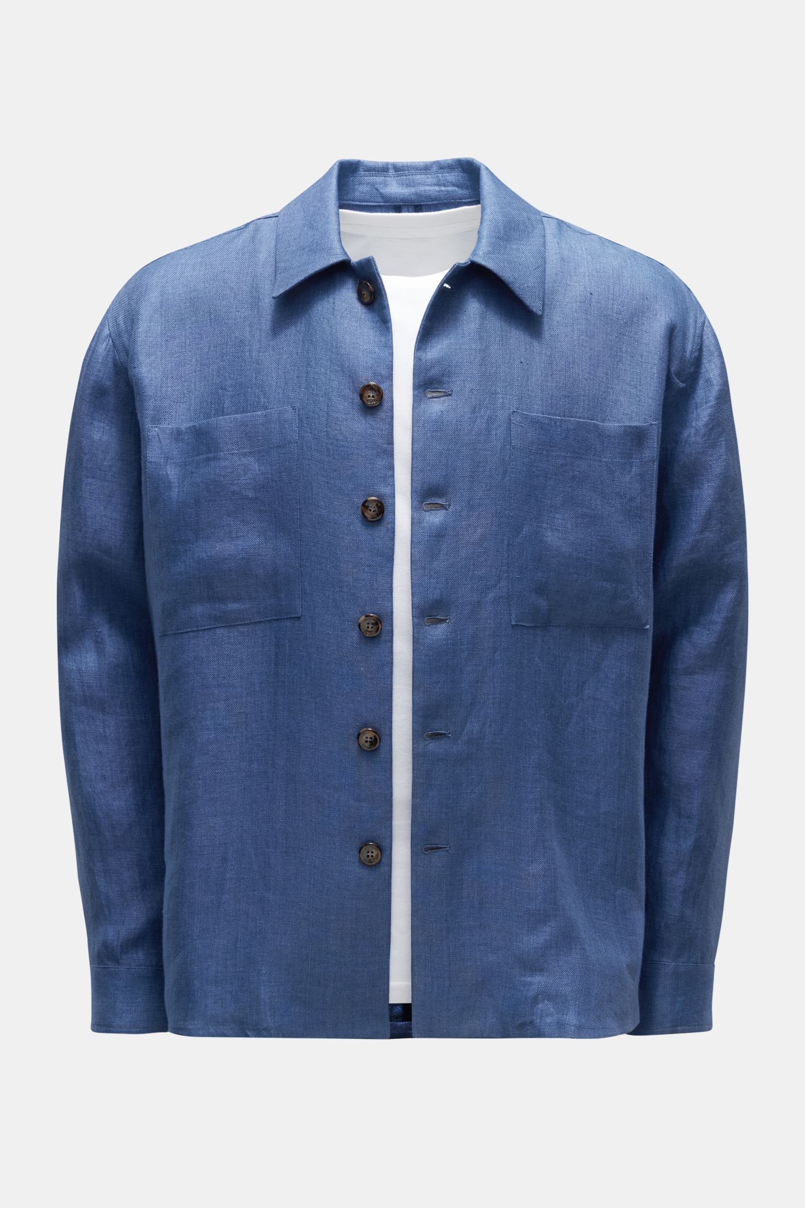 Linen overshirt 'Passy' grey-blue