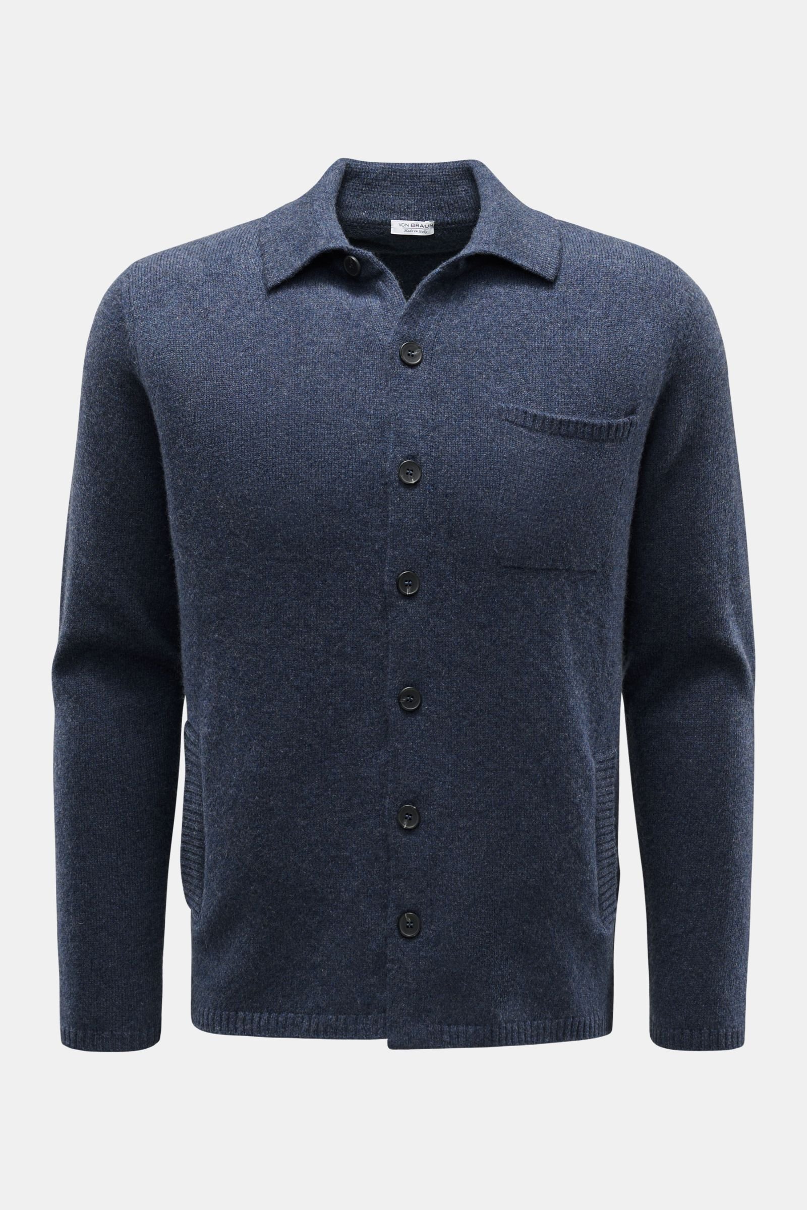 Cashmere overshirt grey-blue