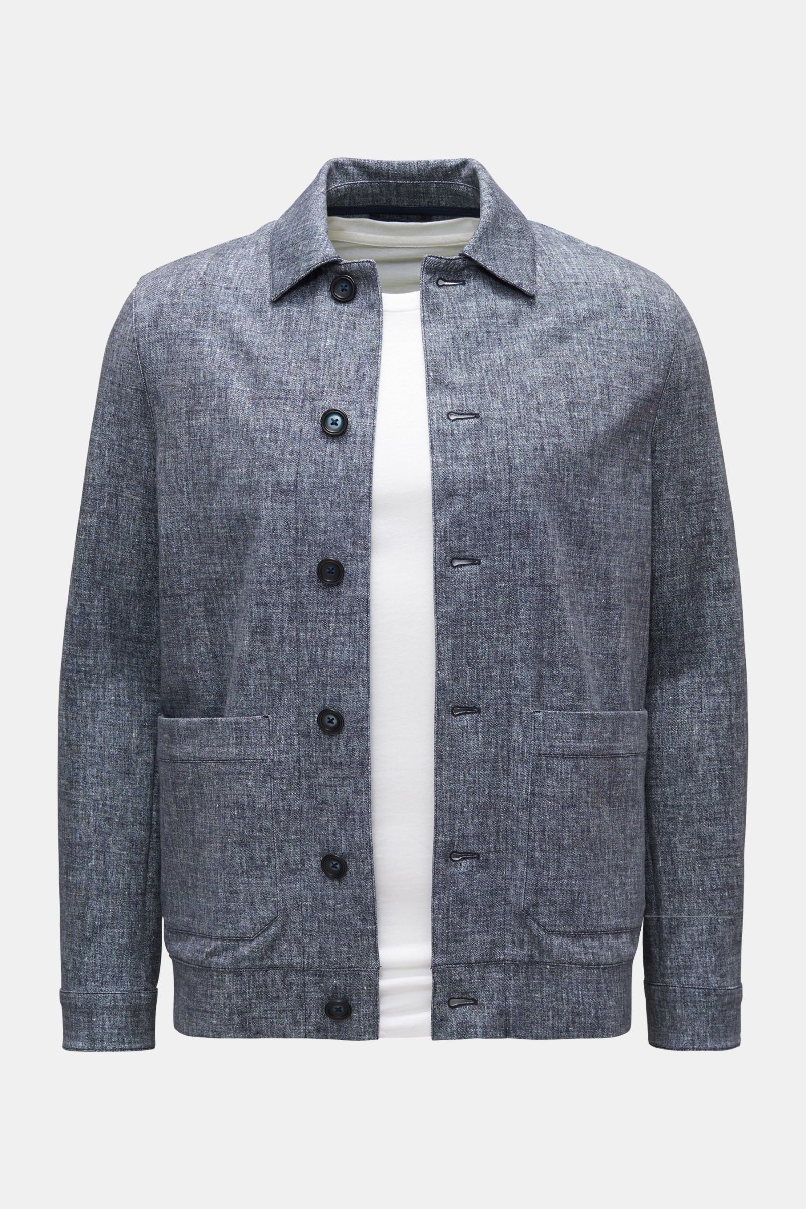 Jersey overshirt grey-blue