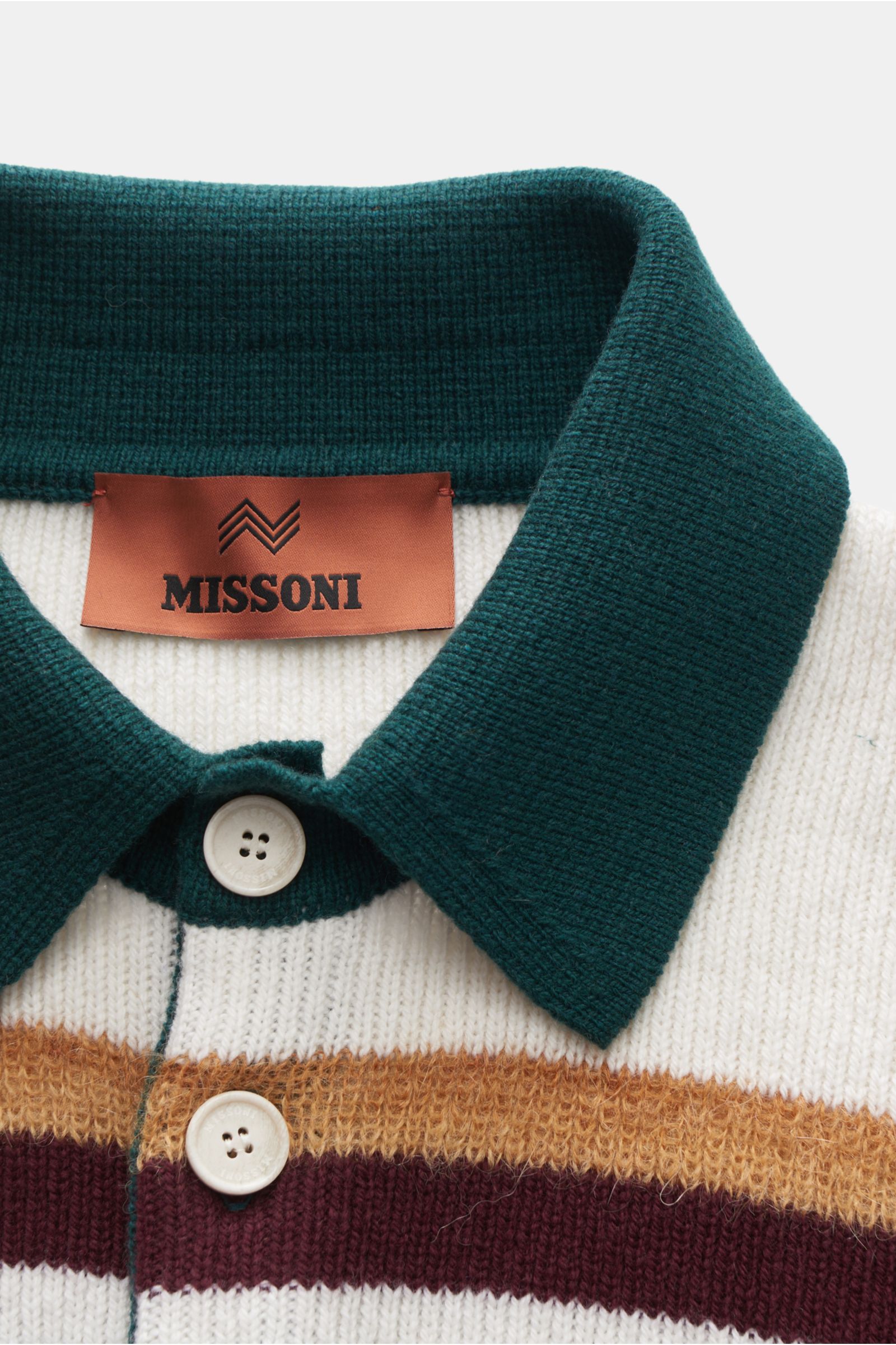 Missoni Strick-Overshirt beige/weiß/grün gestreift