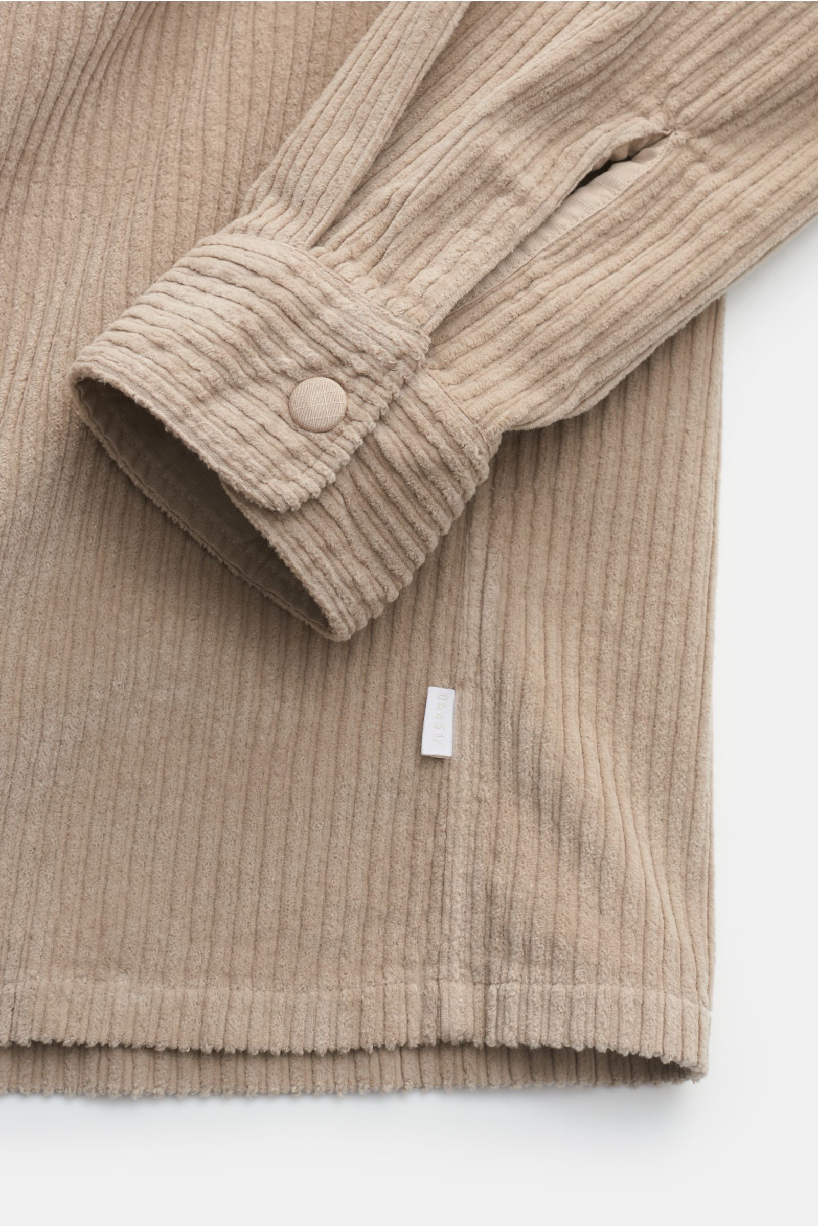 04651/ A trip in a bag Cord-Overshirt 'Oyster' beige